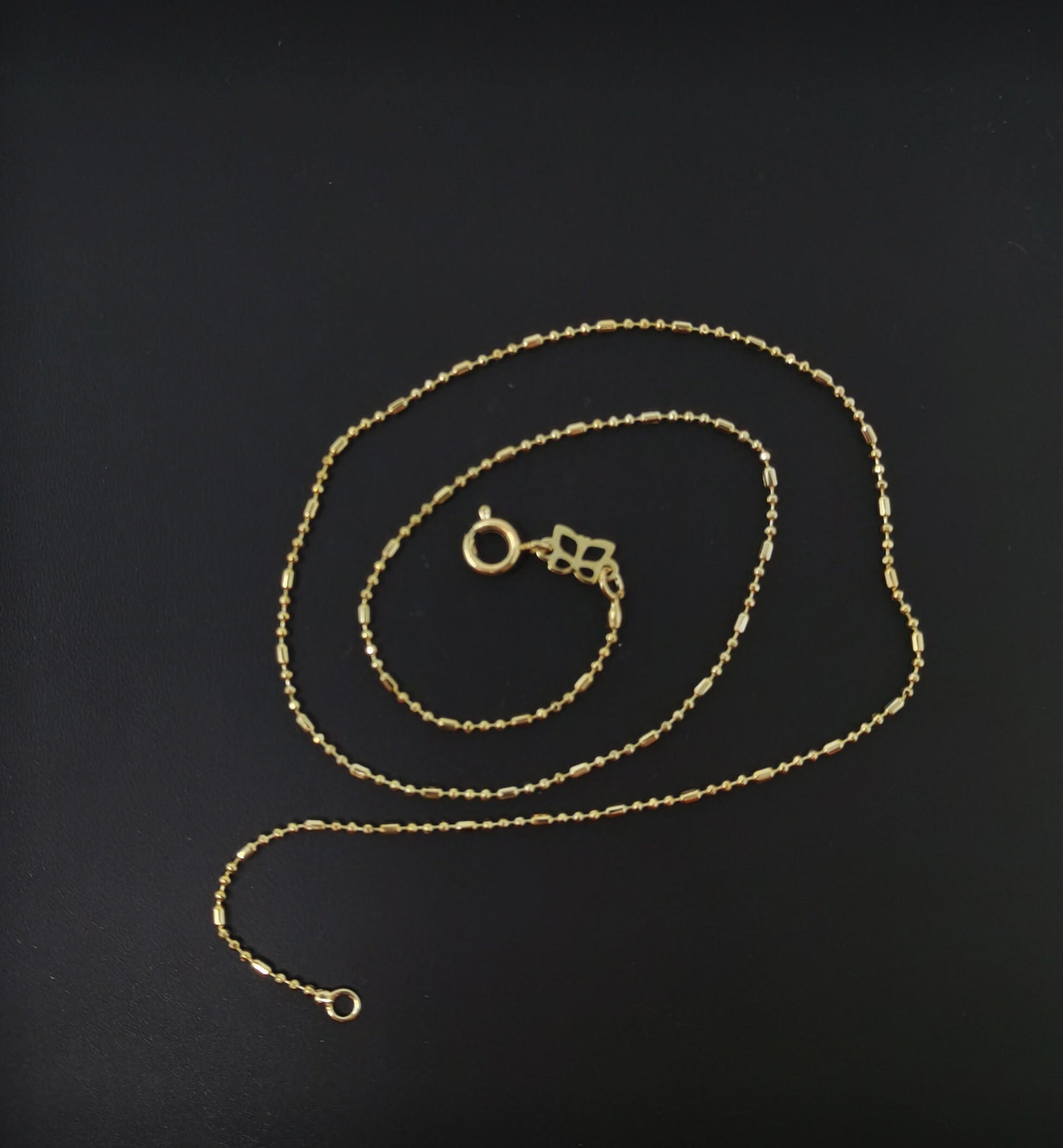 1pc 15.7'' Ready to Use 14K Gold Filled Bead Necklace Chain, Layering Beaded Chain, Dainty Beaded Necklace,Pendant Charm Necklace Making 549