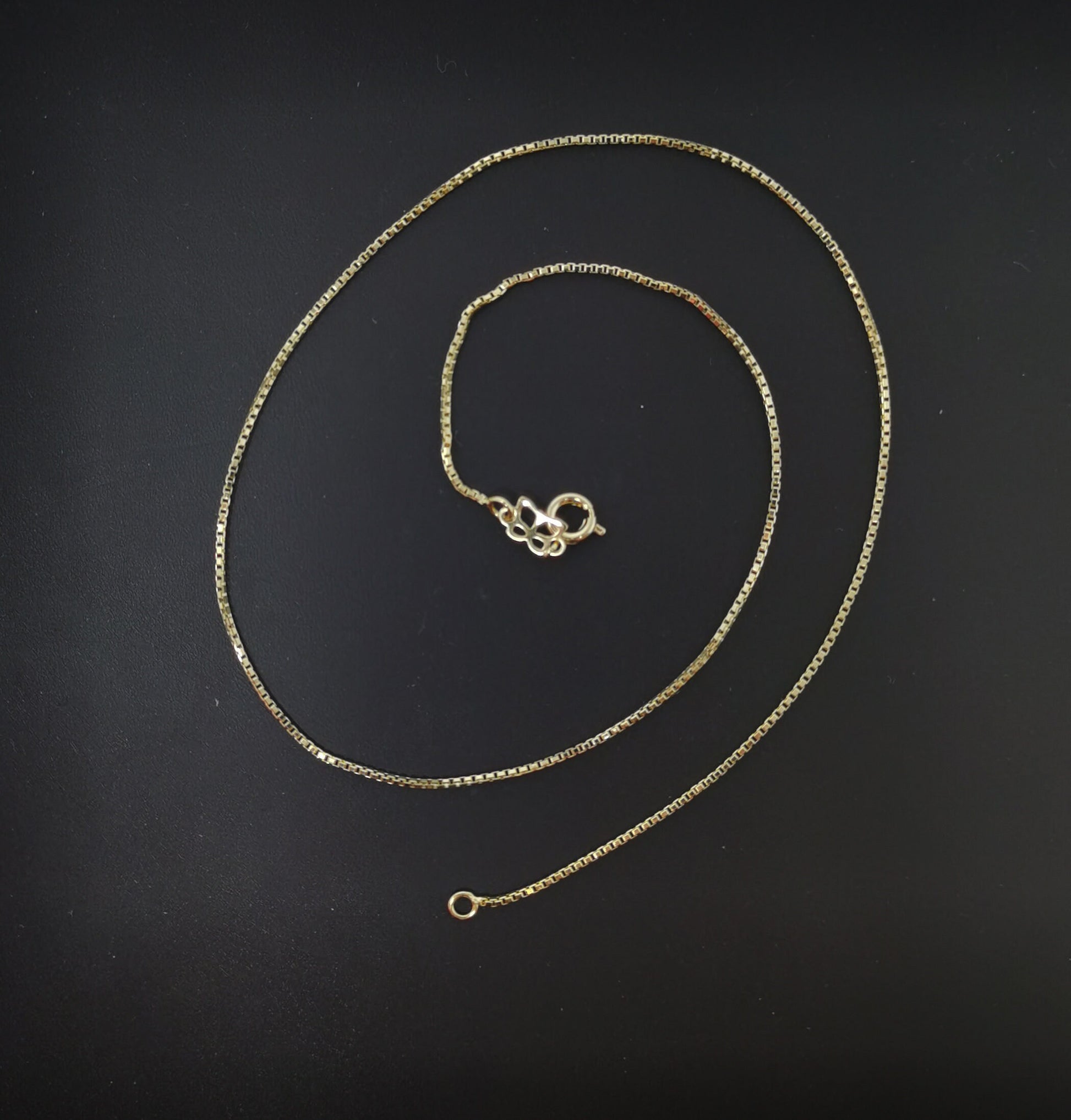1pc 15.7'' ready to wear Gold Square Box Chain Necklace, Layering Dainty Box Chain For Jewelry with Pendant Charm Supplies,563