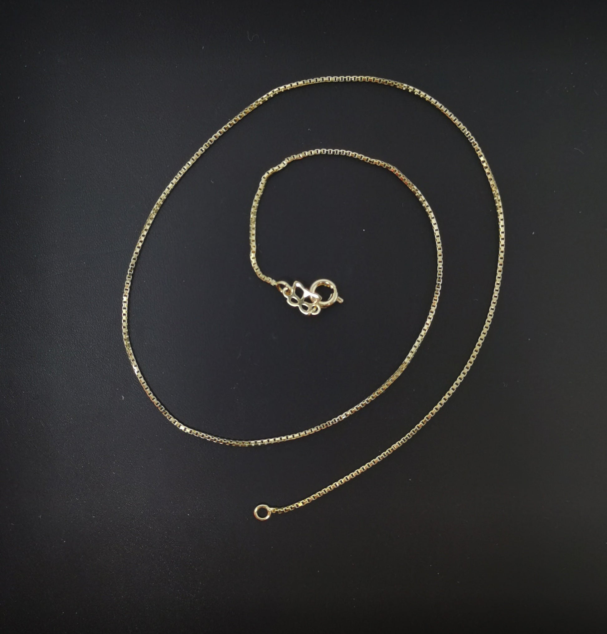 1pc 17.5'' ready to wear Gold Delicate Square Box Chain Necklace, Layering Dainty Box Chain For Jewelry with Pendant Charm Supplies,241