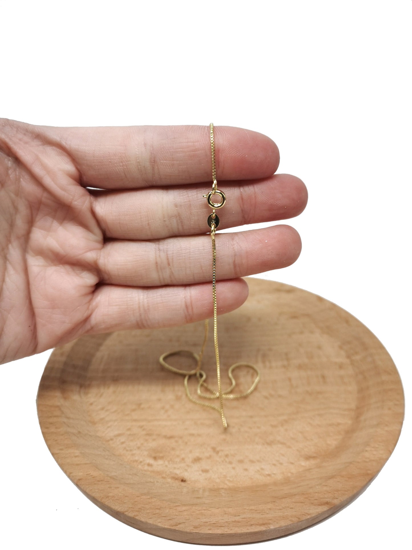 1pc17.5'' ready to wear Gold Square Box Chain Necklace, Layering Dainty Box Chain Jewelry Making with Pendant Charm Supplies, WA 226
