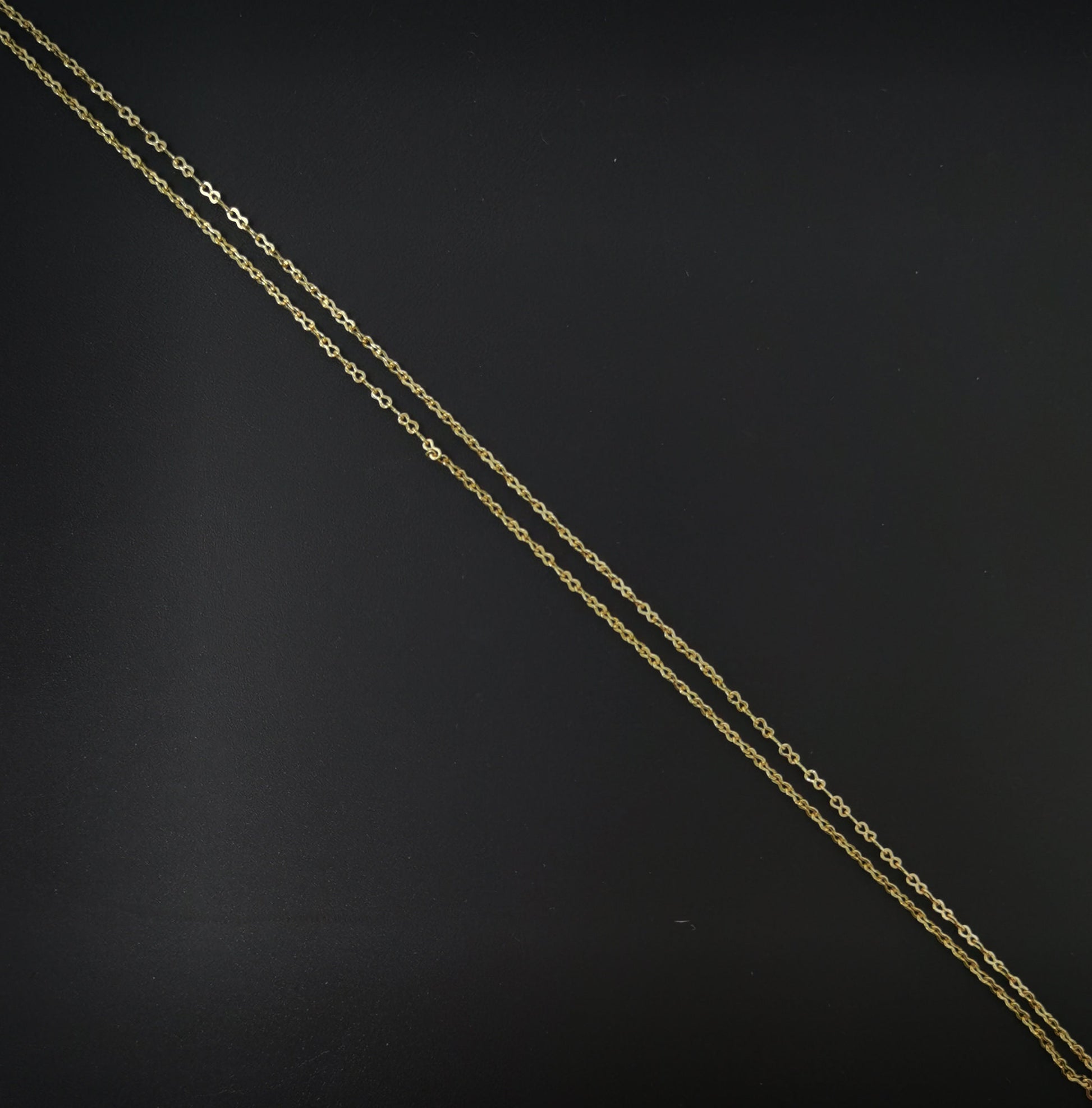 1pc 18K Gold Figure 8 Chain, 1mm Figure 8 Chain with Spring Clasp, Gold Figure 8 Chain Necklace, Great Quality, Jewelry Supplies, 334