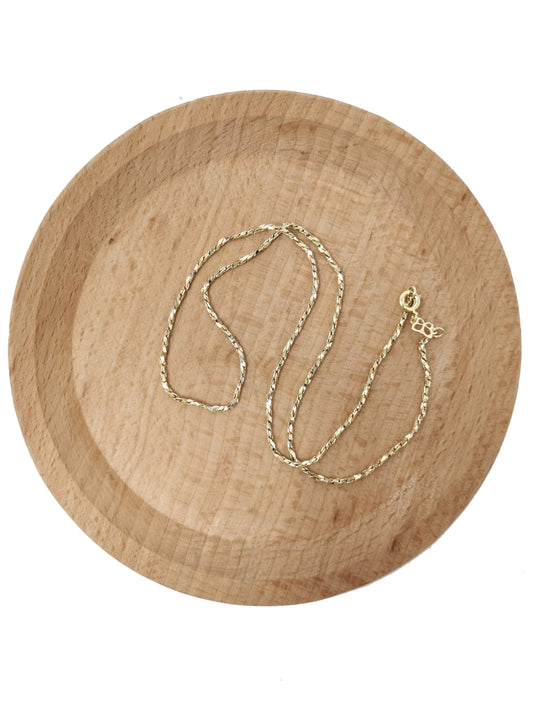 1pc 17.7'' Ready to Use 14K Gold Herringbone Curb Necklace Chain, Layer Curb Chain Dainty Necklace, For Pendant Necklace Making, 336