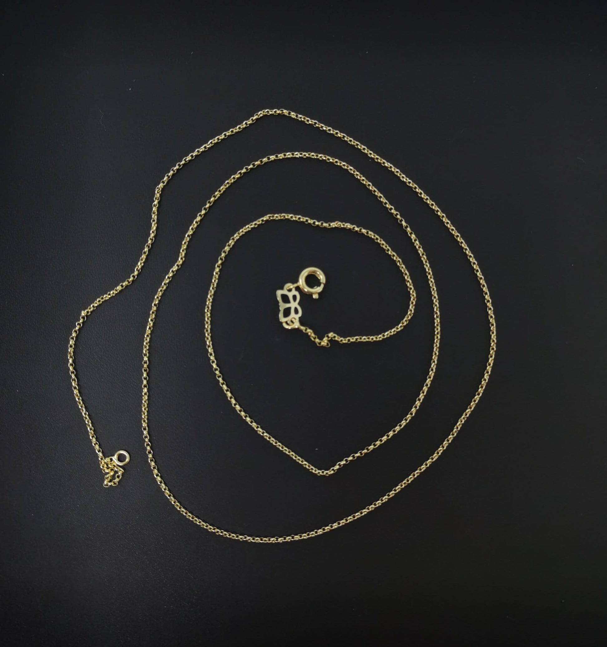 1pc 23.5'' Ready to Use 14K Gold Rolo Necklace Chain, Layering Rolo Chain Dainty Necklace, For Pendant Charm Necklace Making, CH-543