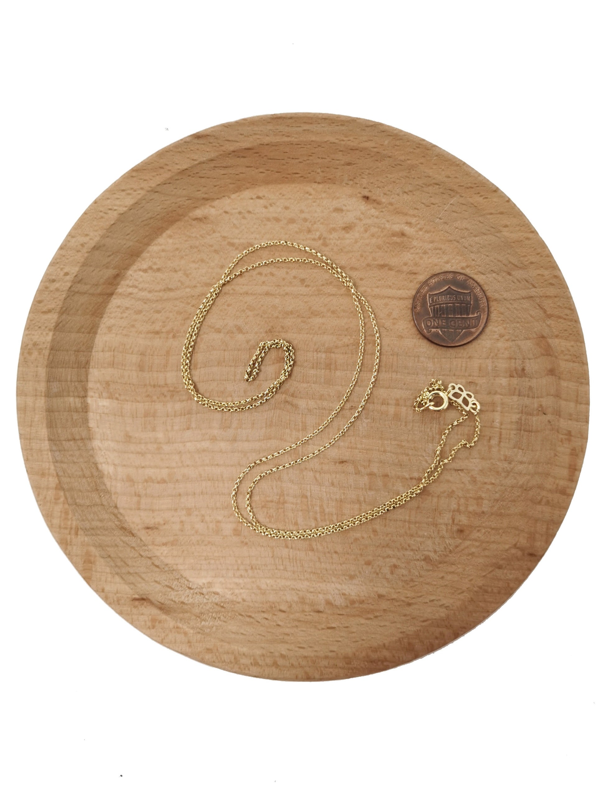 1pc 23.5'' Ready to Use 14K Gold Rolo Necklace Chain, Layering Rolo Chain Dainty Necklace, For Pendant Charm Necklace Making, CH-543