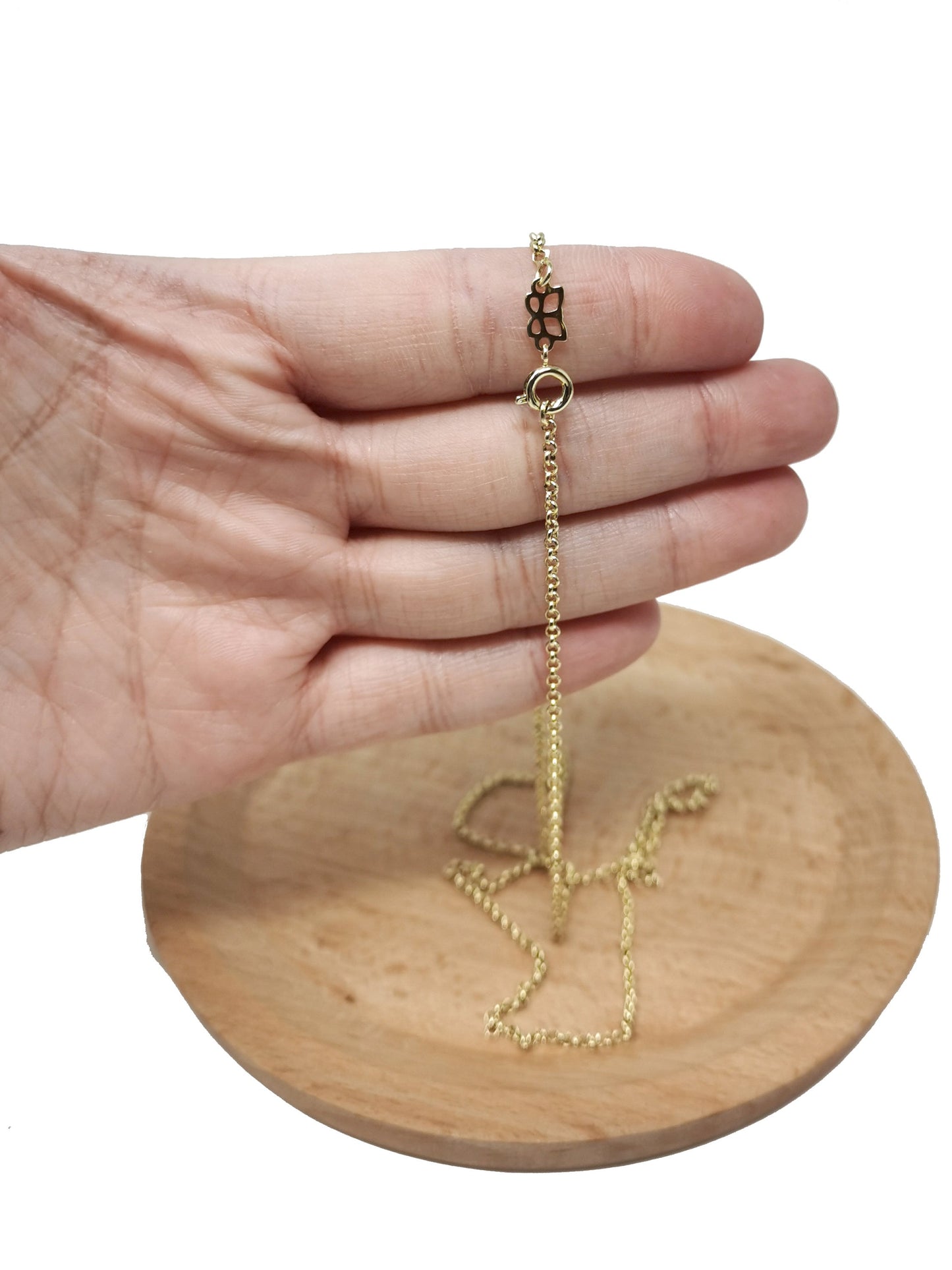 1pc 16.2'' Ready to Use 14K Gold Rolo Necklace Chain, Layering Box Rolo Chain Dainty Necklace, For Pendant Charm Necklace Making, 788