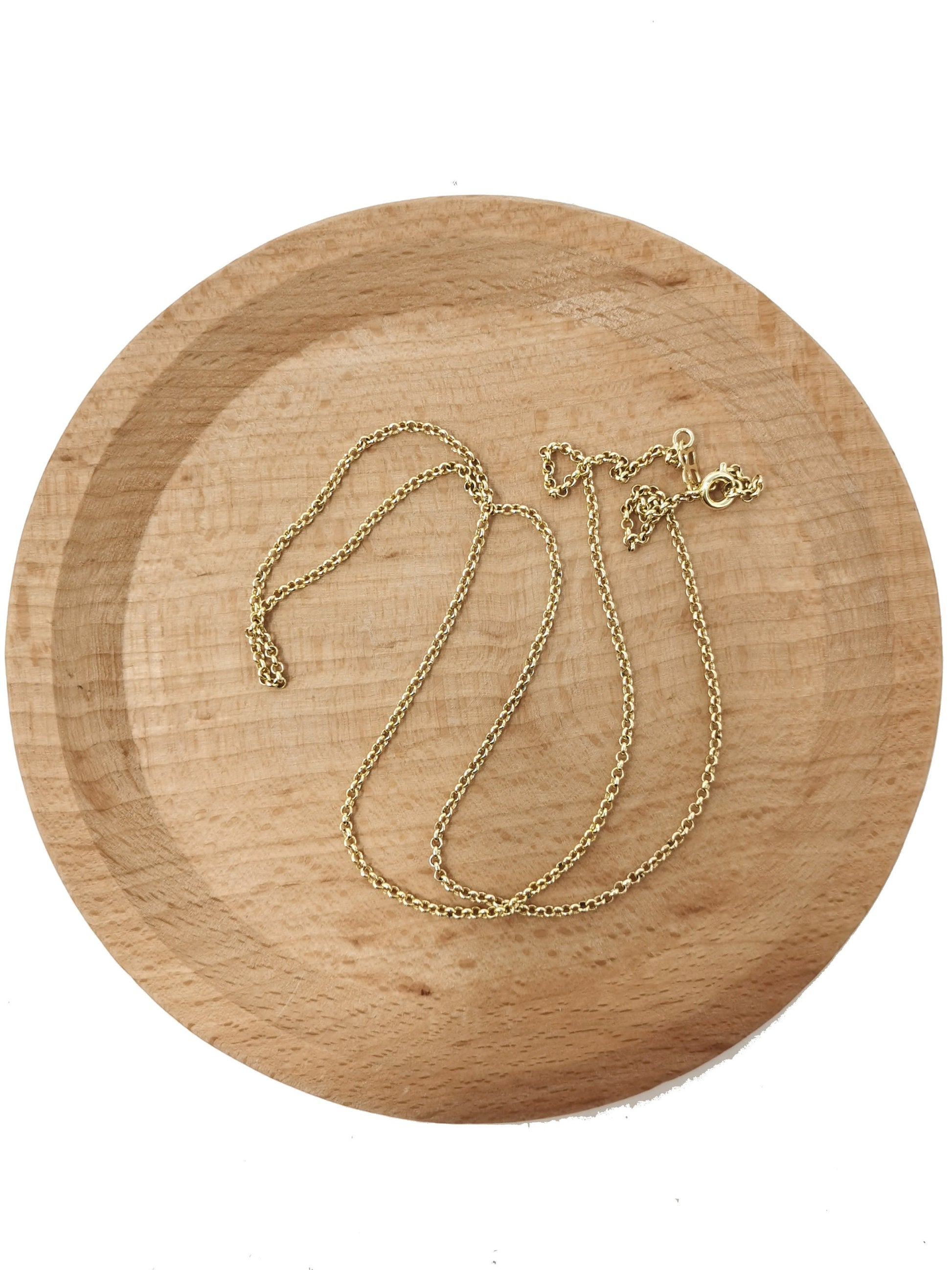 1pc 16.2'' Ready to Use 14K Gold Rolo Necklace Chain, Layering Box Rolo Chain Dainty Necklace, For Pendant Charm Necklace Making, 788