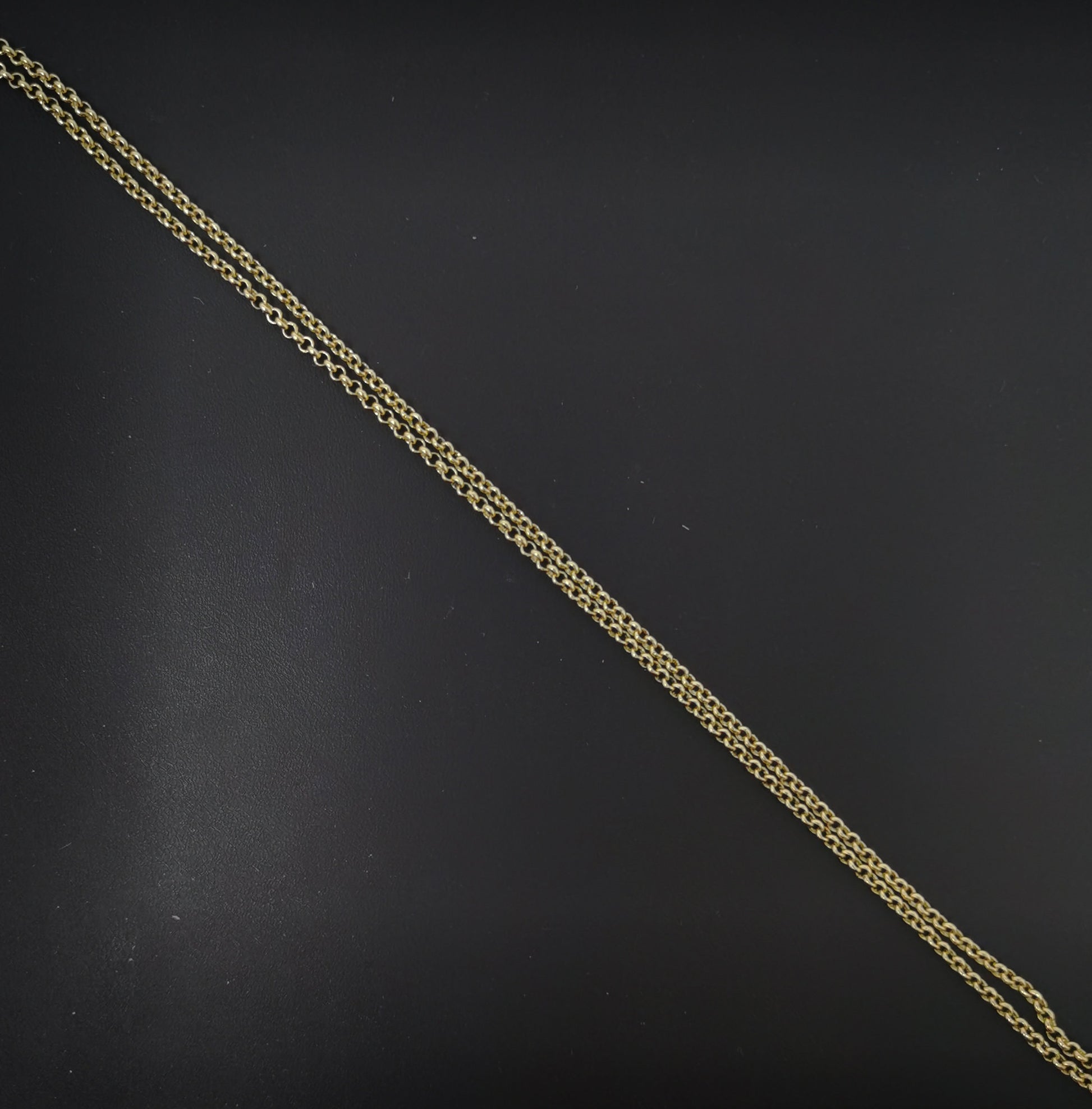 1pc 16.2'' Ready to Use 14K Gold Rolo Necklace Chain, Layering Box Rolo Chain Dainty Necklace, For Pendant Charm Necklace Making, 788
