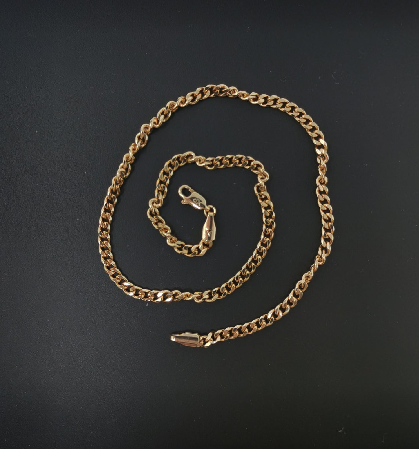 1pc 13.7'' Ready to Use 18K Gold Filled Cuban Curb Necklace Chain, Layering Curb Chain Dainty Necklace,Pendant Charm Necklace Making, 579
