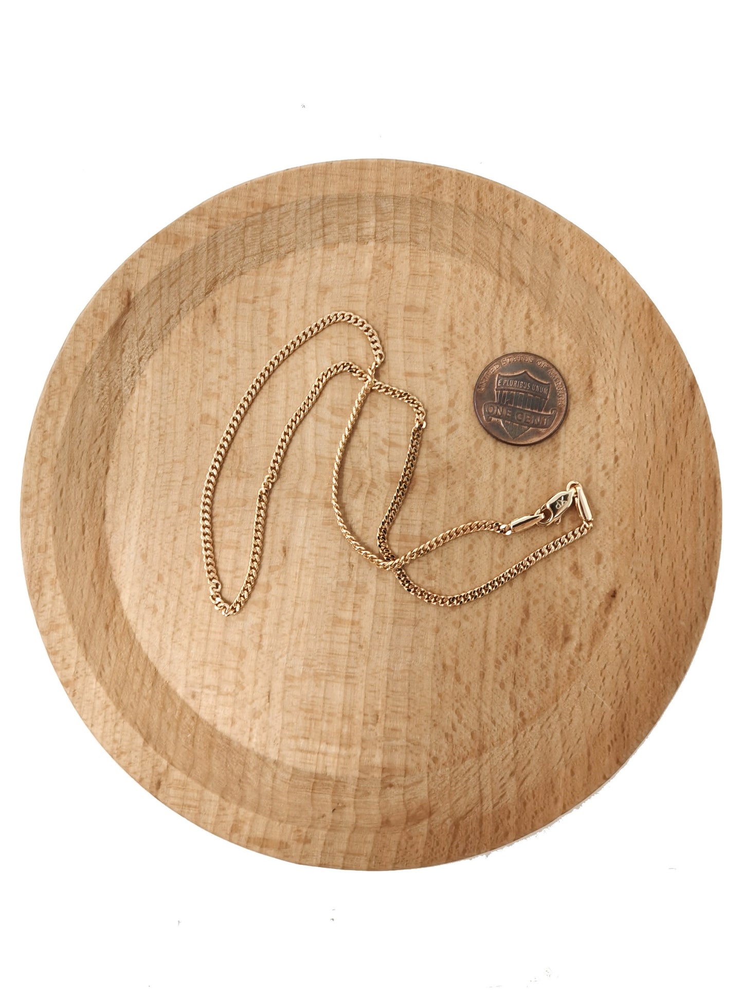 1pc 13.7'' Ready to Use 18K Gold Filled Cuban Curb Necklace Chain, Layering Curb Chain Dainty Necklace,For Pendant Charm Necklace Making-586