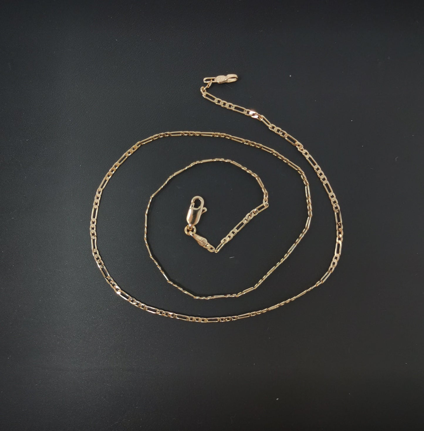 17.7'' Ready to Use 18k Gold Filled Figaro Necklace Chain, Layering Figaro Chain Dainty Necklace, Perfect for Pendant Charm Necklace,CH 588