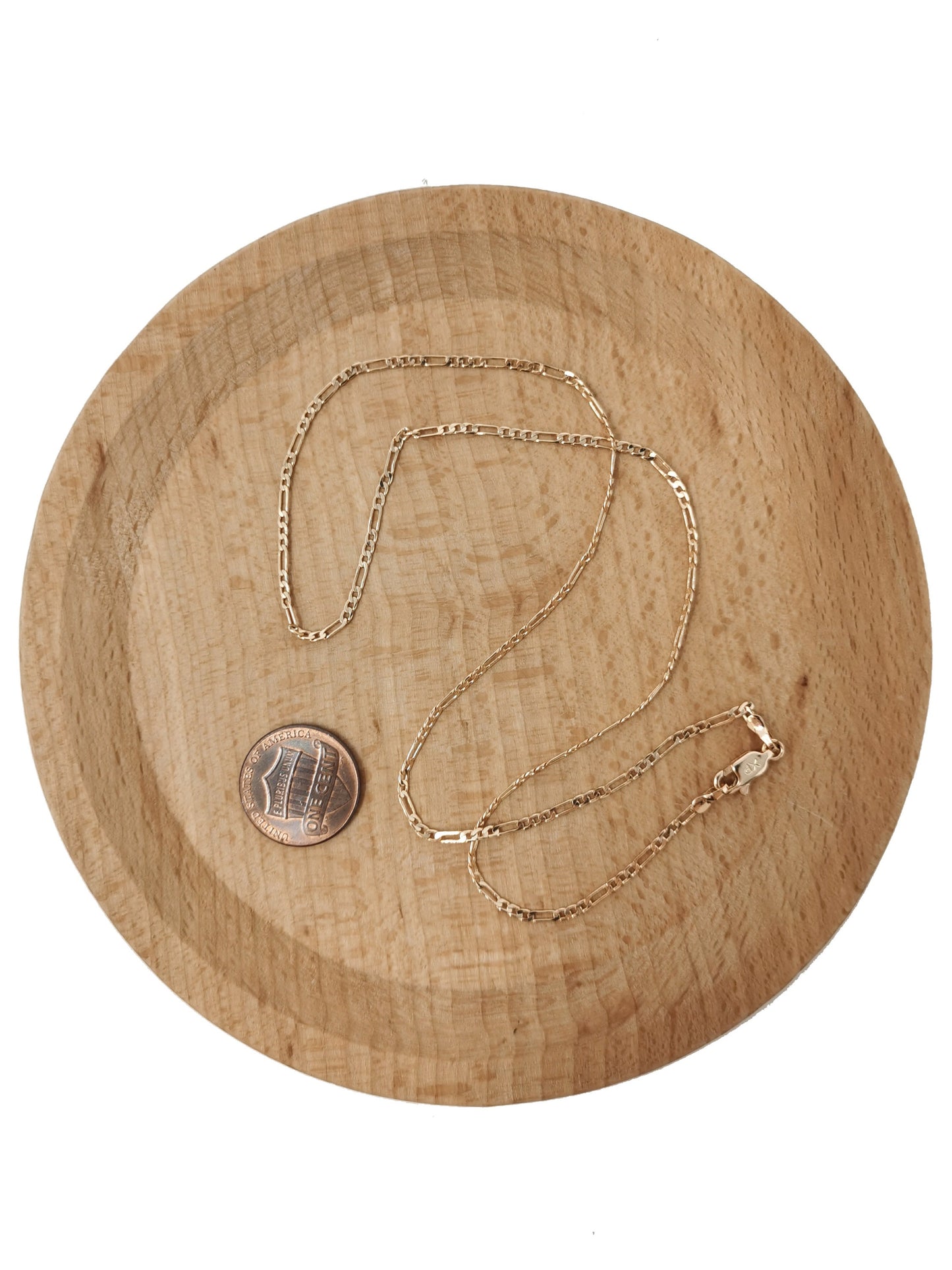17.7'' Ready to Use 18k Gold Filled Figaro Necklace Chain, Layering Figaro Chain Dainty Necklace, Perfect for Pendant Charm Necklace,CH 588