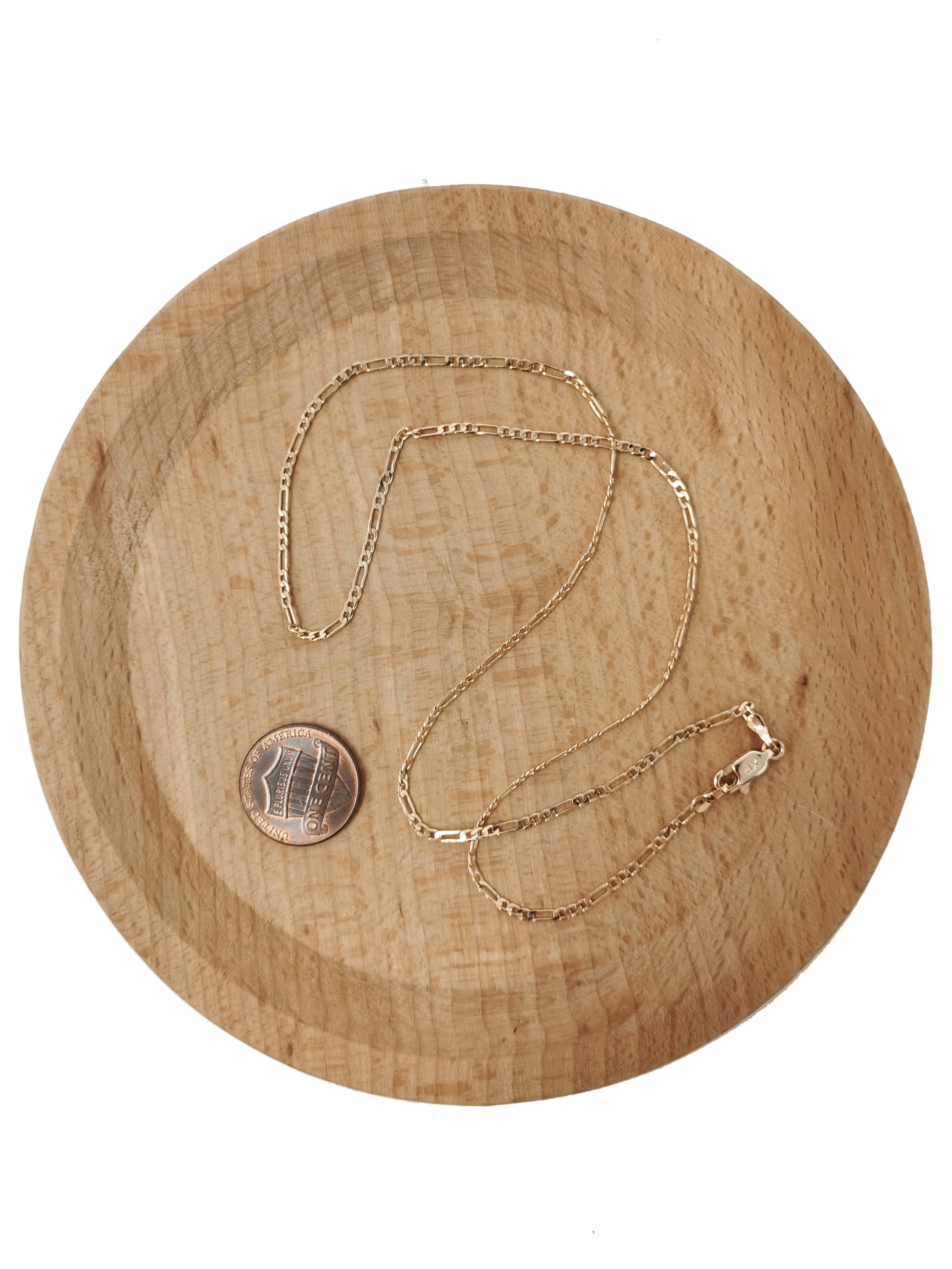 17.7'' Ready to Use 18k Gold Filled Figaro Necklace Chain, Layering Figaro Chain Dainty Necklace, Perfect for Pendant Charm Necklace,CH 588