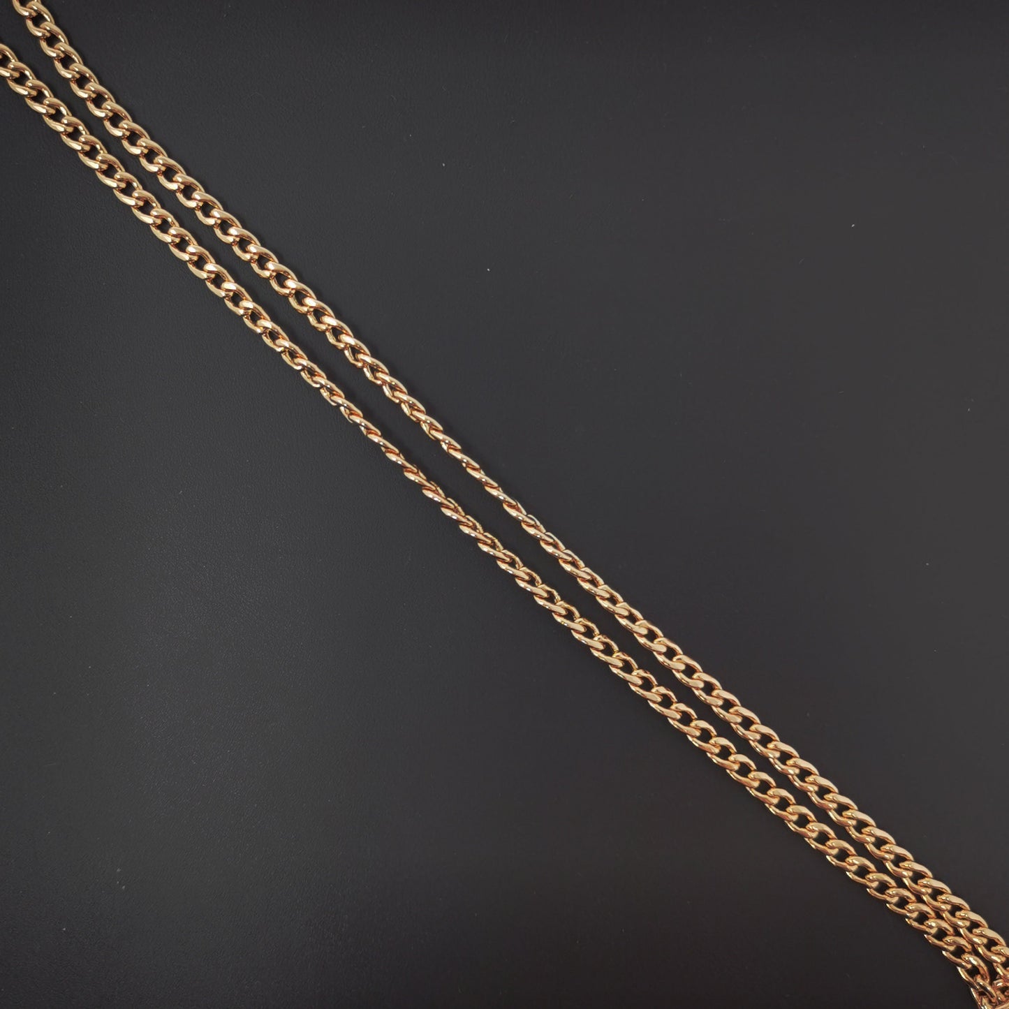 1pc 17.7'' Ready to Use 18K Gold Filled Cuban Curb Necklace Chain, Layering Curb Chain Dainty Necklace,For Pendant Charm Necklace Making-604