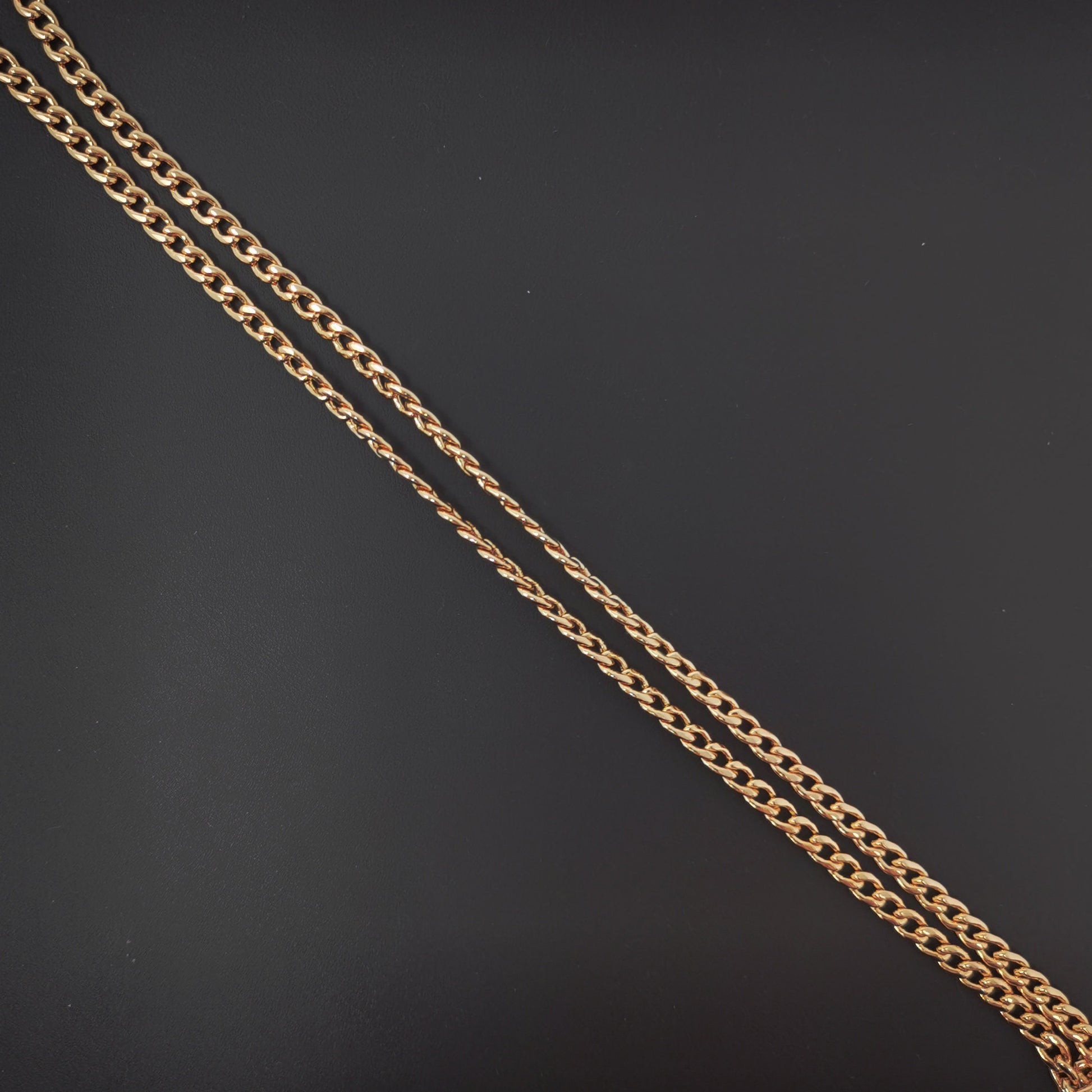 1pc 17.7'' Ready to Use 18K Gold Filled Cuban Curb Necklace Chain, Layering Curb Chain Dainty Necklace,For Pendant Charm Necklace Making-604
