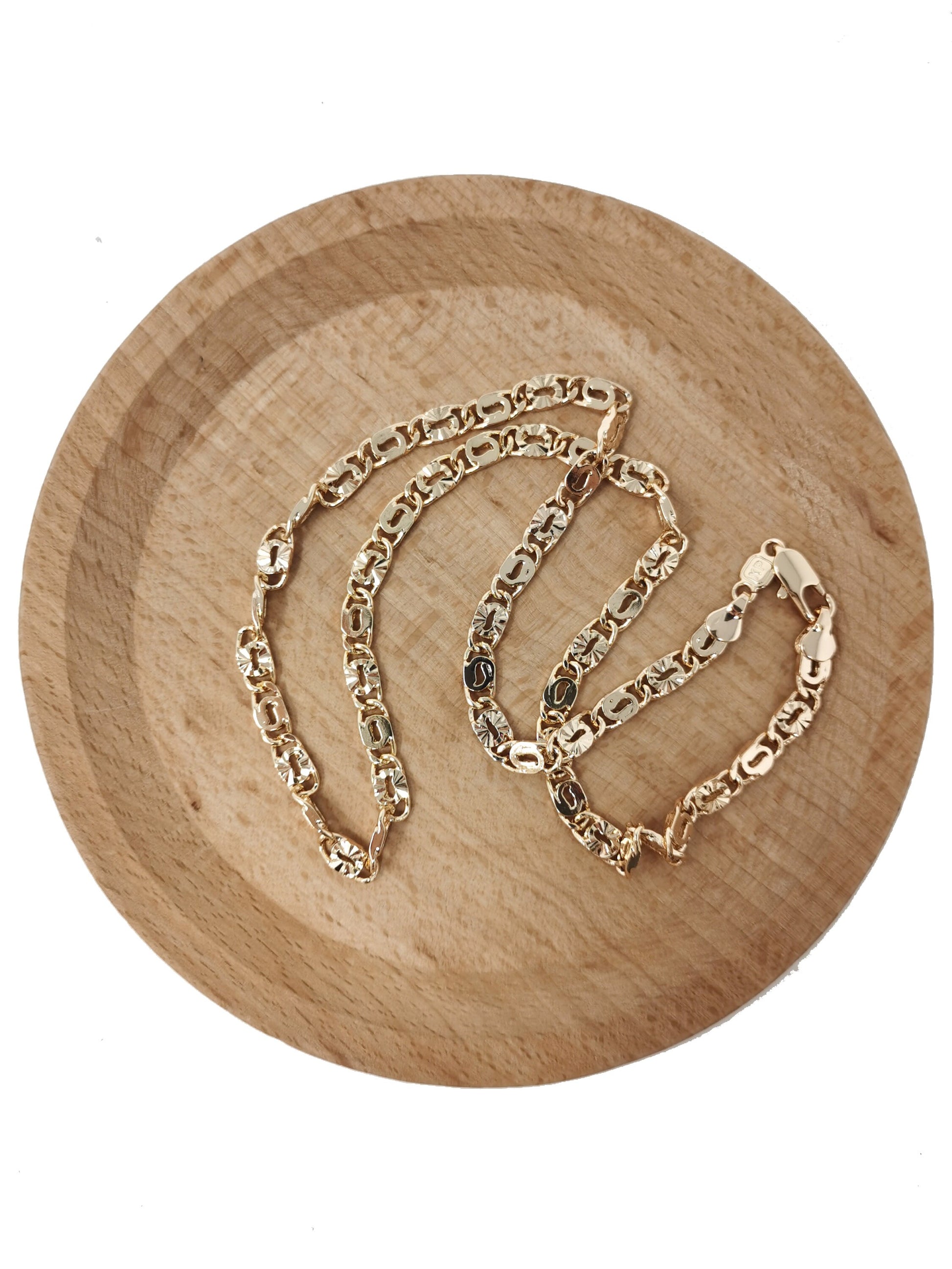 1pc 19.6'' Ready to Use 18K Gold Unique Necklace Chain, Layering Plate Lock Chain Dainty Necklace, for Pendant Charm Necklace, CN-613