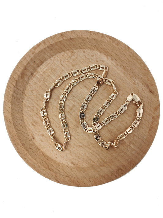 1pc 19.6'' Ready to Use 18K Gold Unique Necklace Chain, Layering Plate Lock Chain Dainty Necklace, for Pendant Charm Necklace, CN-613