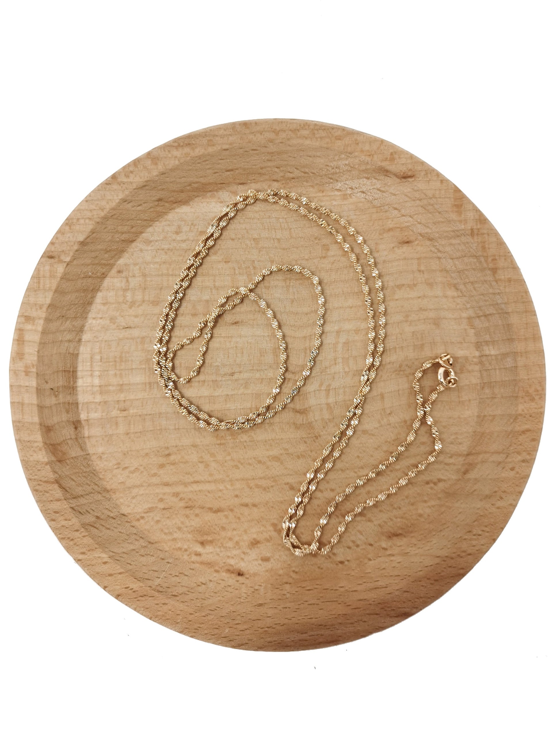 1pc 29.5'' Ready to Use 18K Gold Filled Singapore Necklace Chain, Layer Singapore Chain Dainty Necklace, For Pendant Charm Necklace, 582
