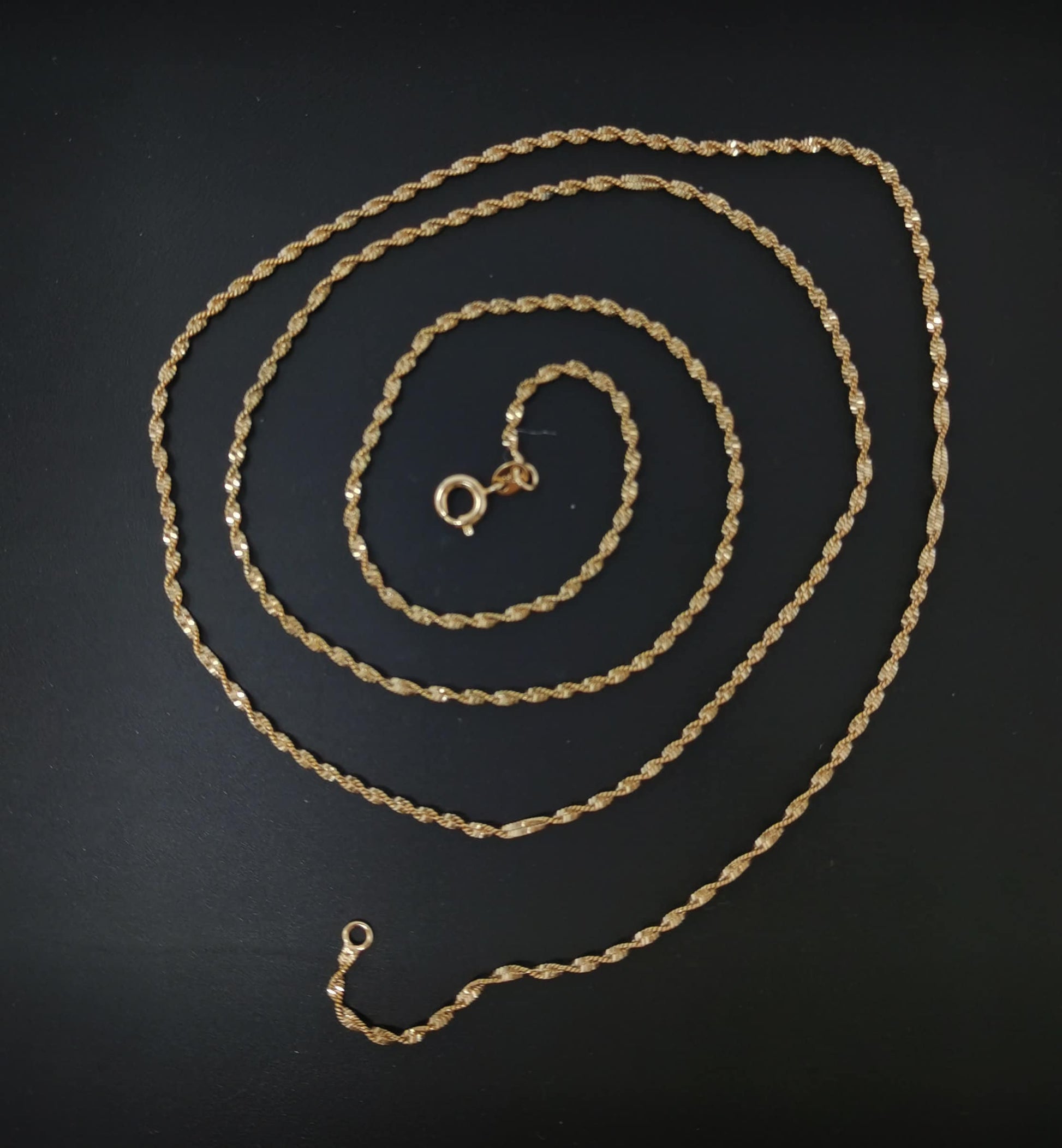 1pc 21'' Ready to Use Gold Singapore Necklace Chain, Layer Singapore Chain Dainty Necklace, For Pendant Charm Necklace Making,40