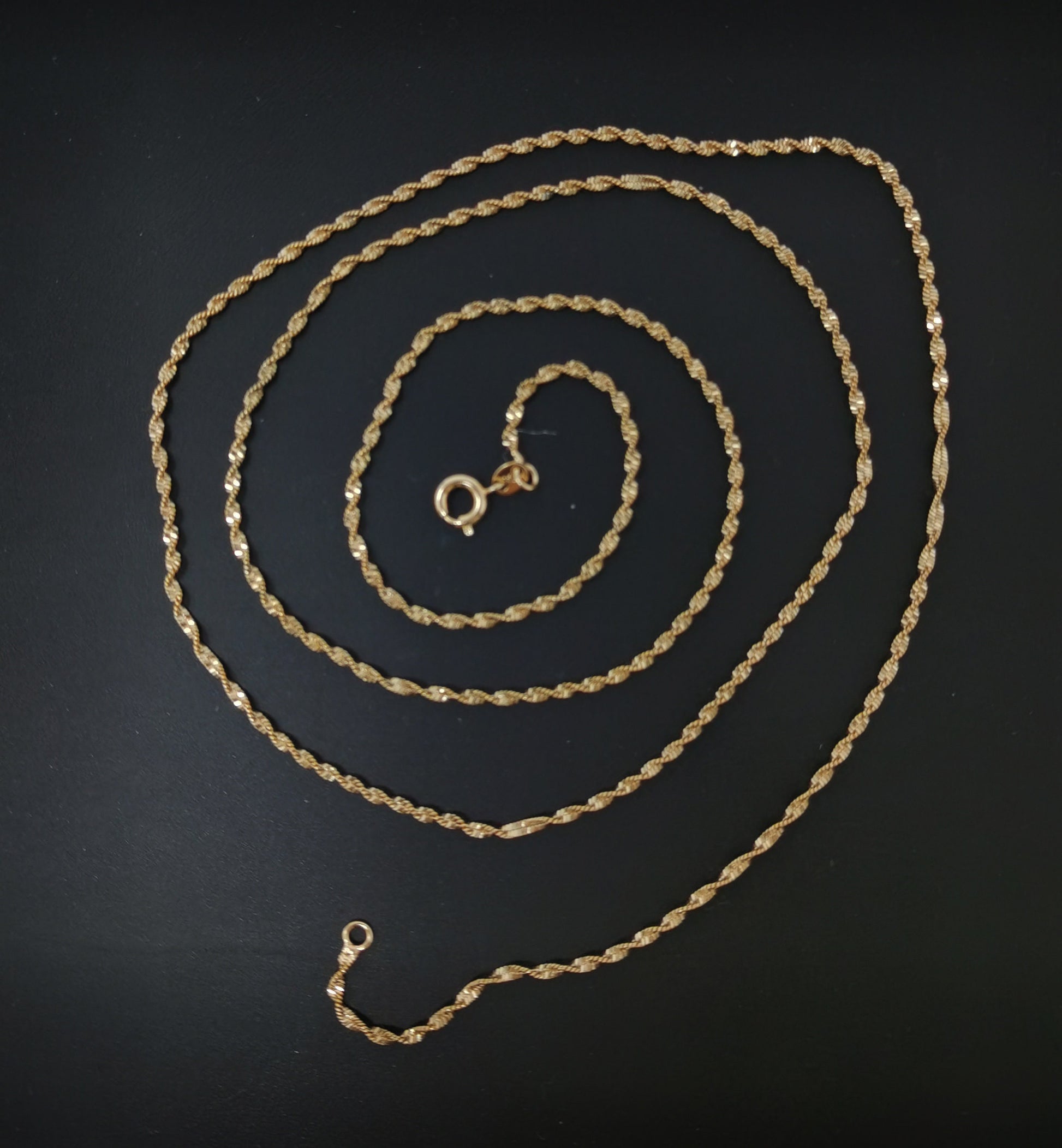 1pc 29.5'' Ready to Use 18K Gold Filled Singapore Necklace Chain, Layer Singapore Chain Dainty Necklace, For Pendant Charm Necklace, 582