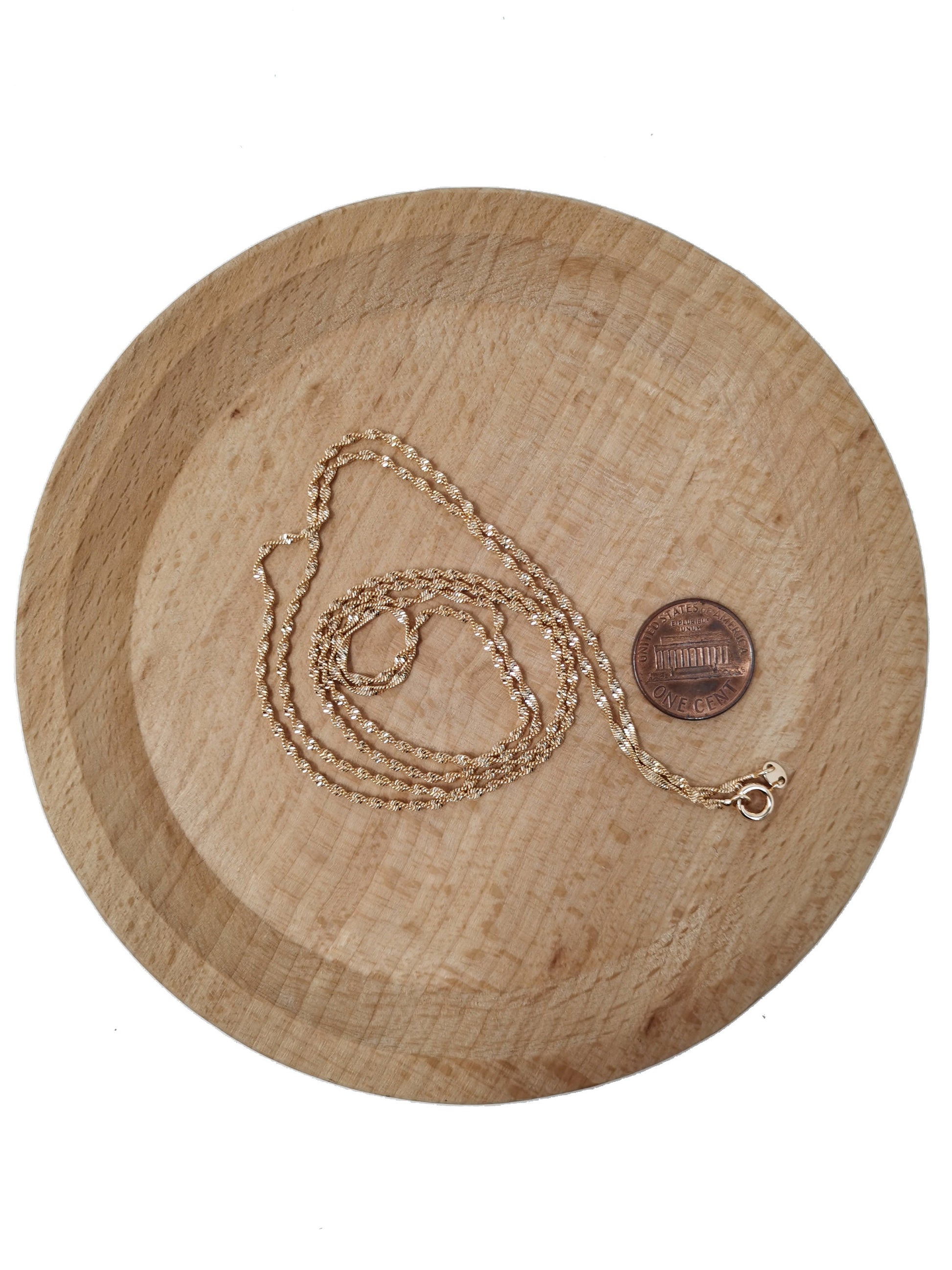 1pc 29.5'' Ready to Use 18K Gold Filled Singapore Necklace Chain, Layer Singapore Chain Dainty Necklace,Pendant Charm Necklace Making,CH-402