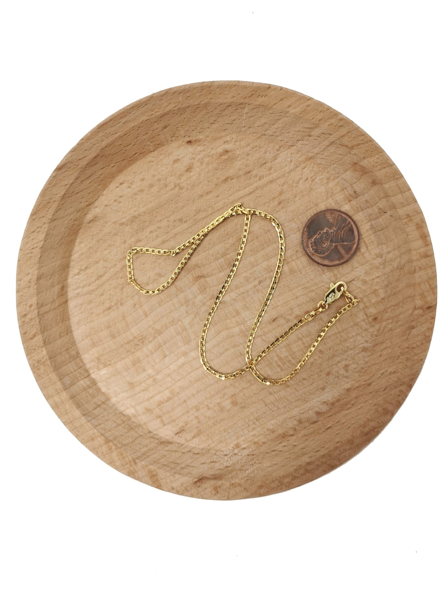 1pc 13.5'' Ready to Use Gold Cuban Curb Necklace Chain,Layering Curb Chain Dainty Necklace, For Pendant Charm Necklace, 611