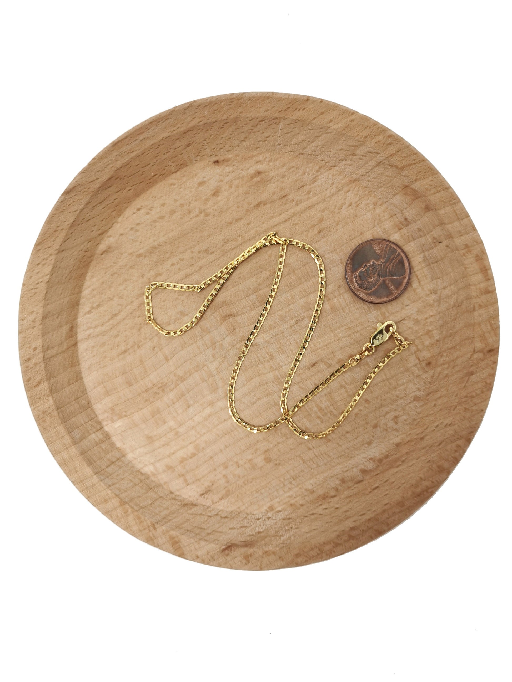 1pc 17.9'' Ready to Use 24K Gold Cuban Curb Necklace Chain,Layering Curb Chain Dainty Necklace, For Pendant Charm Necklace, 817