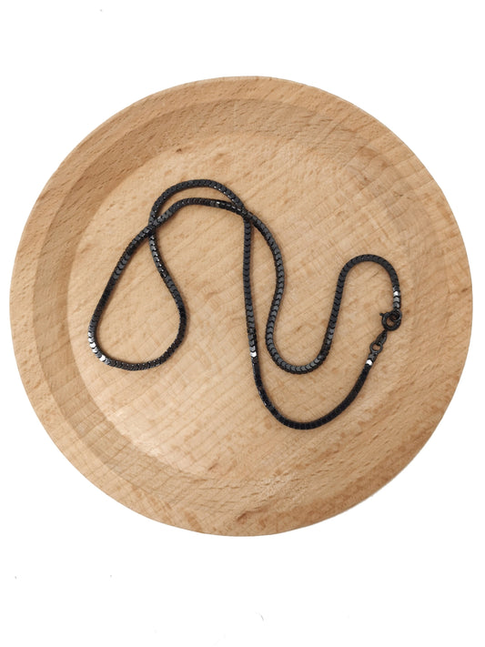 1pc 17.7'' Black Gun Metal Color ready to wear Square Box Chain Necklace, Layering Dainty Box Chain For Jewelry Making, 339