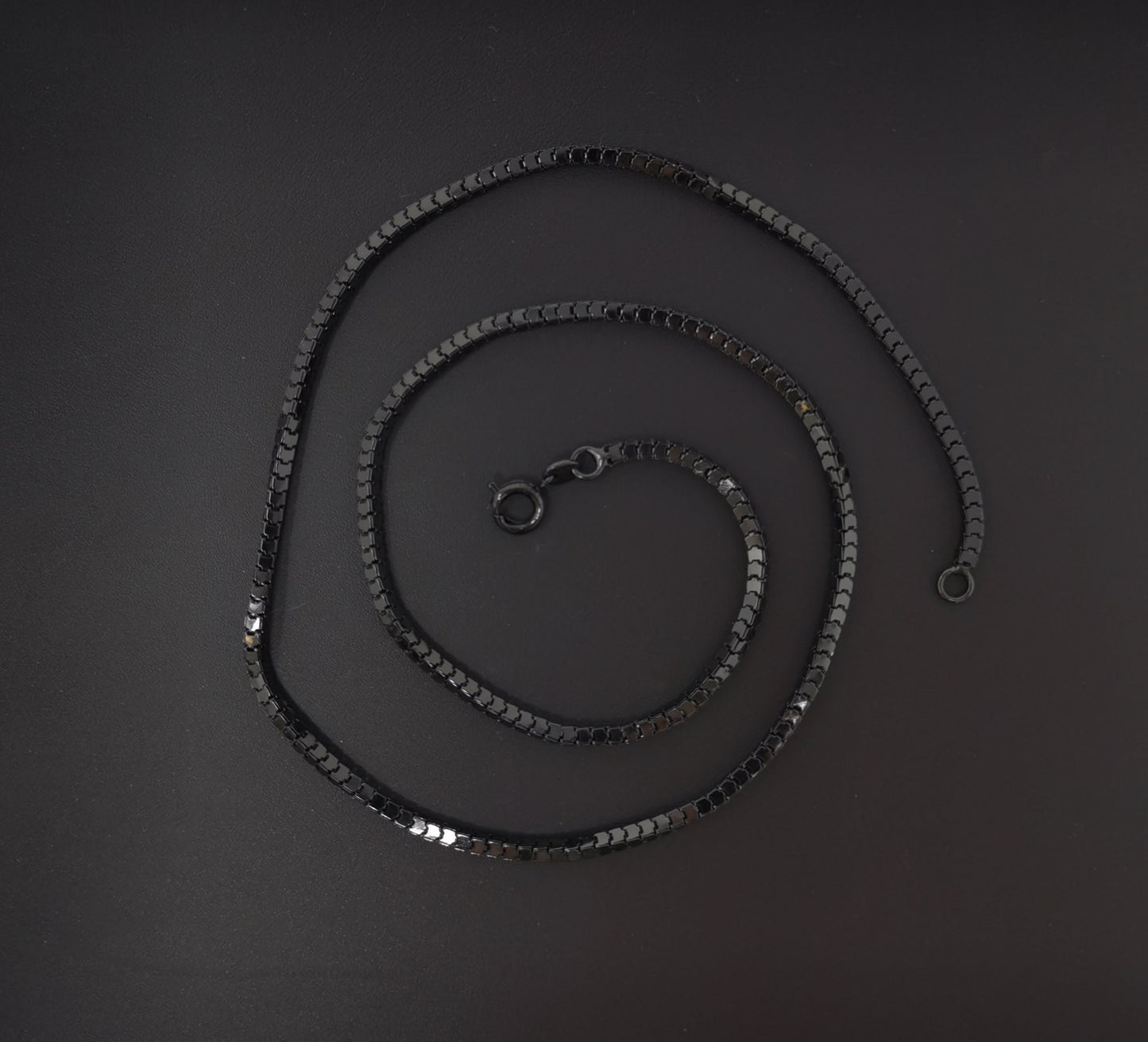 1pc 17.7'' Black Gun Metal Color ready to wear Square Box Chain Necklace, Layering Dainty Box Chain For Jewelry Making, 339