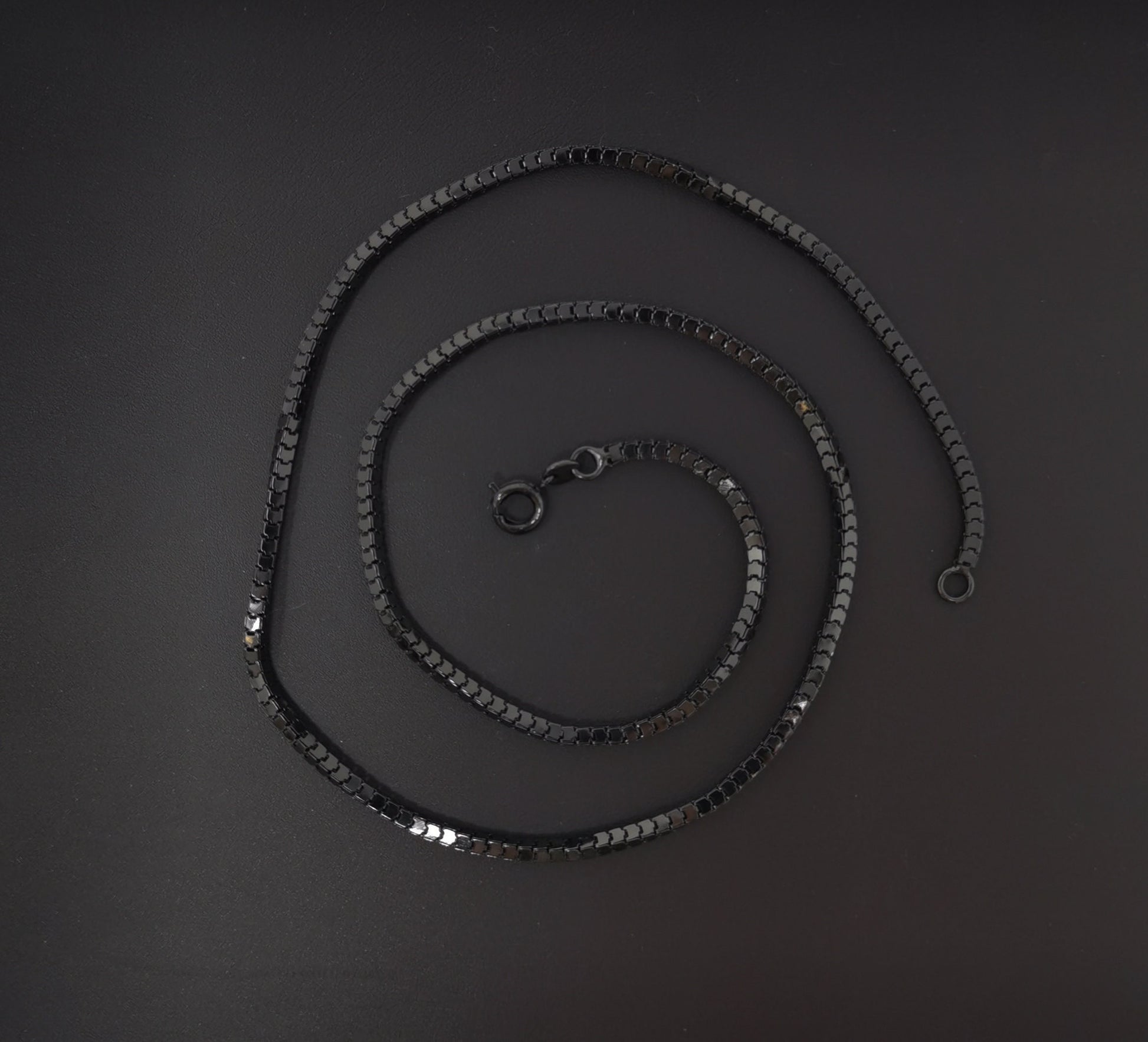 1pc 17.7'' Black Gun Metal Color ready to wear Square Box Chain Necklace, Layering Dainty Box Chain For Jewelry Making, 339