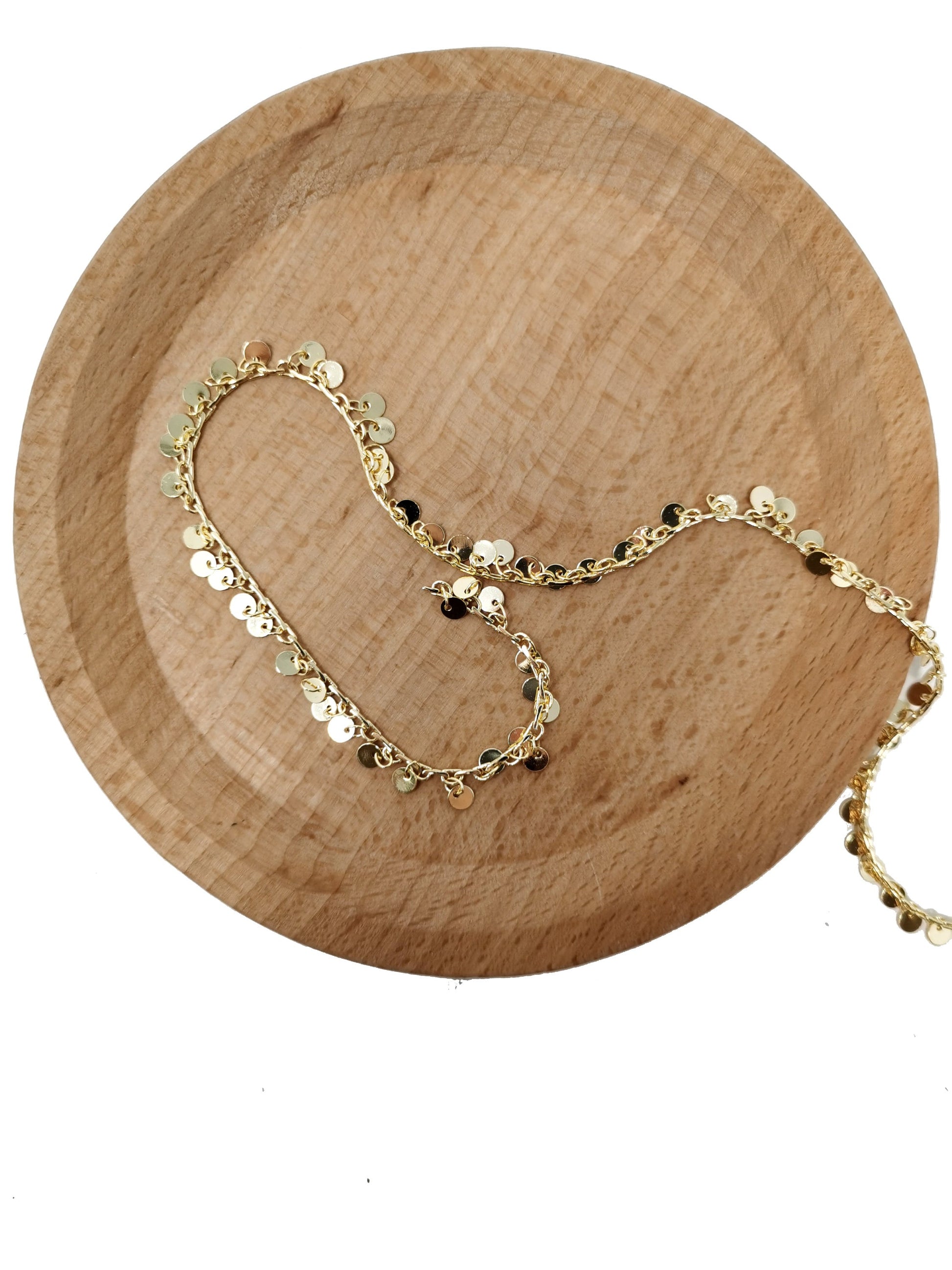 Circle Disc Charm 14K Gold Filled Chain by Yard, Round Disc Charm Chain, Wholesale bulk Roll Chain for Jewelry Making,Thickness 1mm,roll- 61