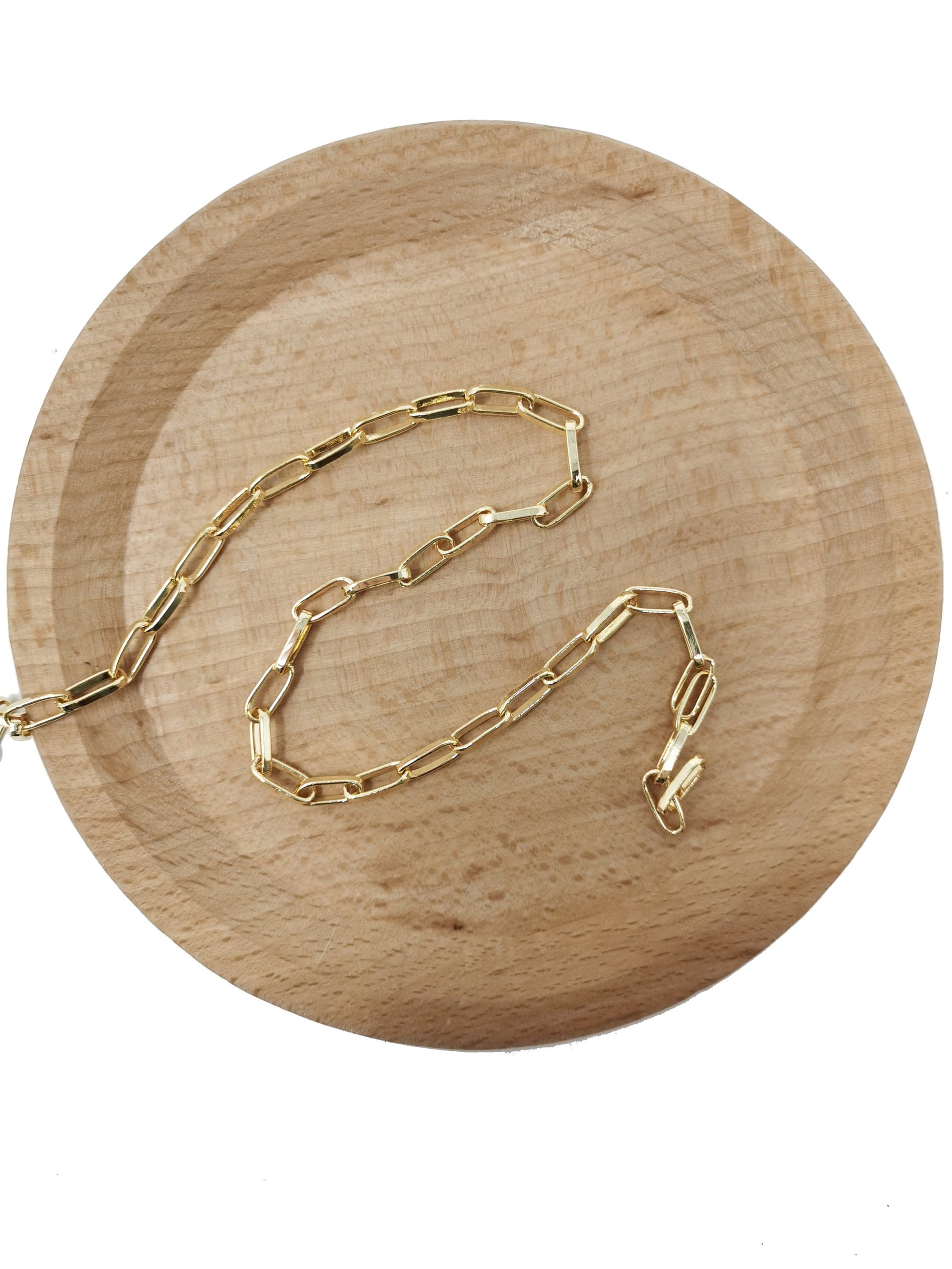 Open / Closed Gold Paperclip Chain by Yard, Oval Link Chain, Wholesale bulk Roll Chain for Jewelry Making, Thickness 1.5mm,6 / 67