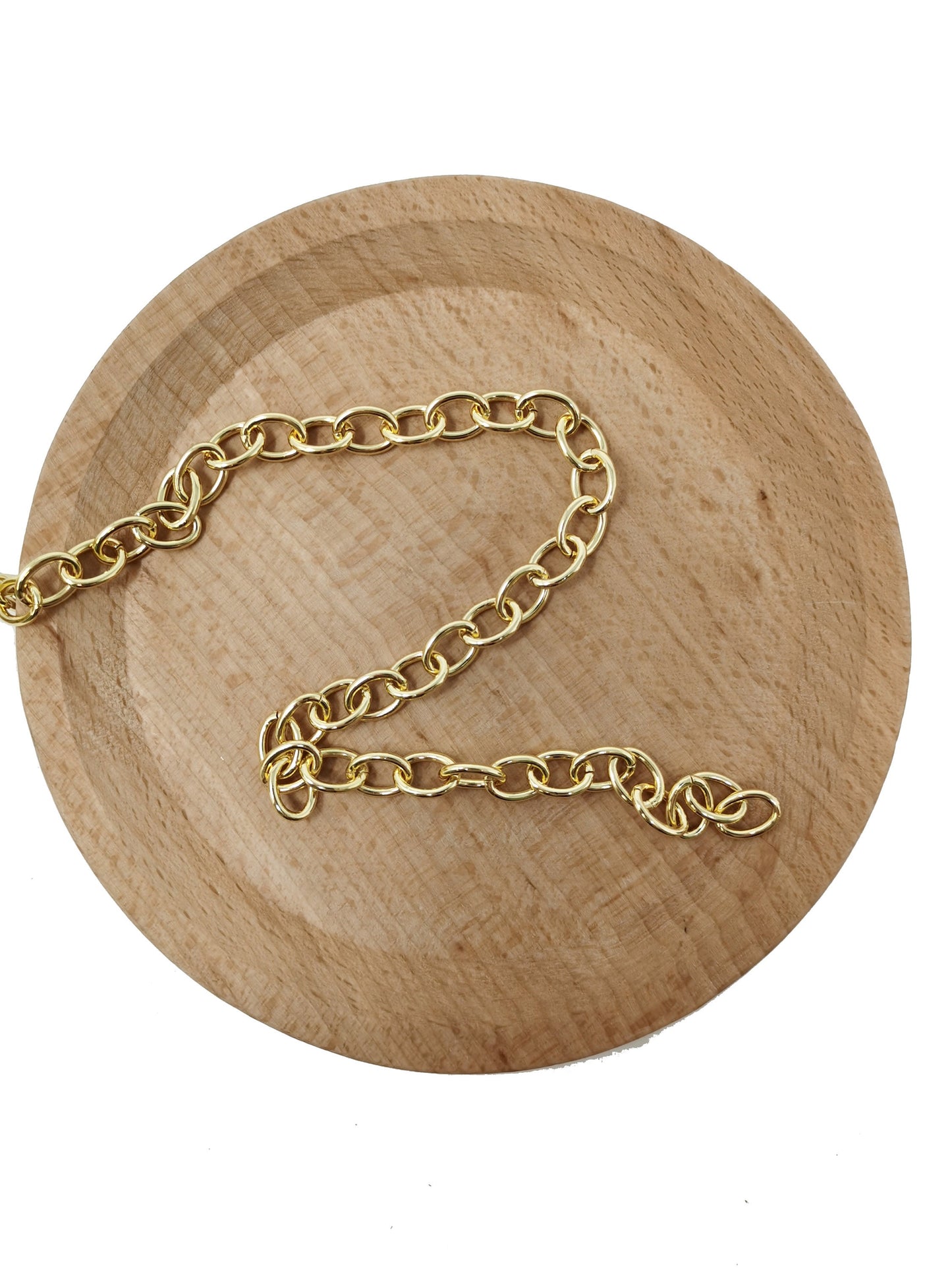 24K Gold Paperclip Chain by Yard, Oval Cable Chain, Wholesale bulk Roll Chain for Jewelry Making, ROLL-70,32