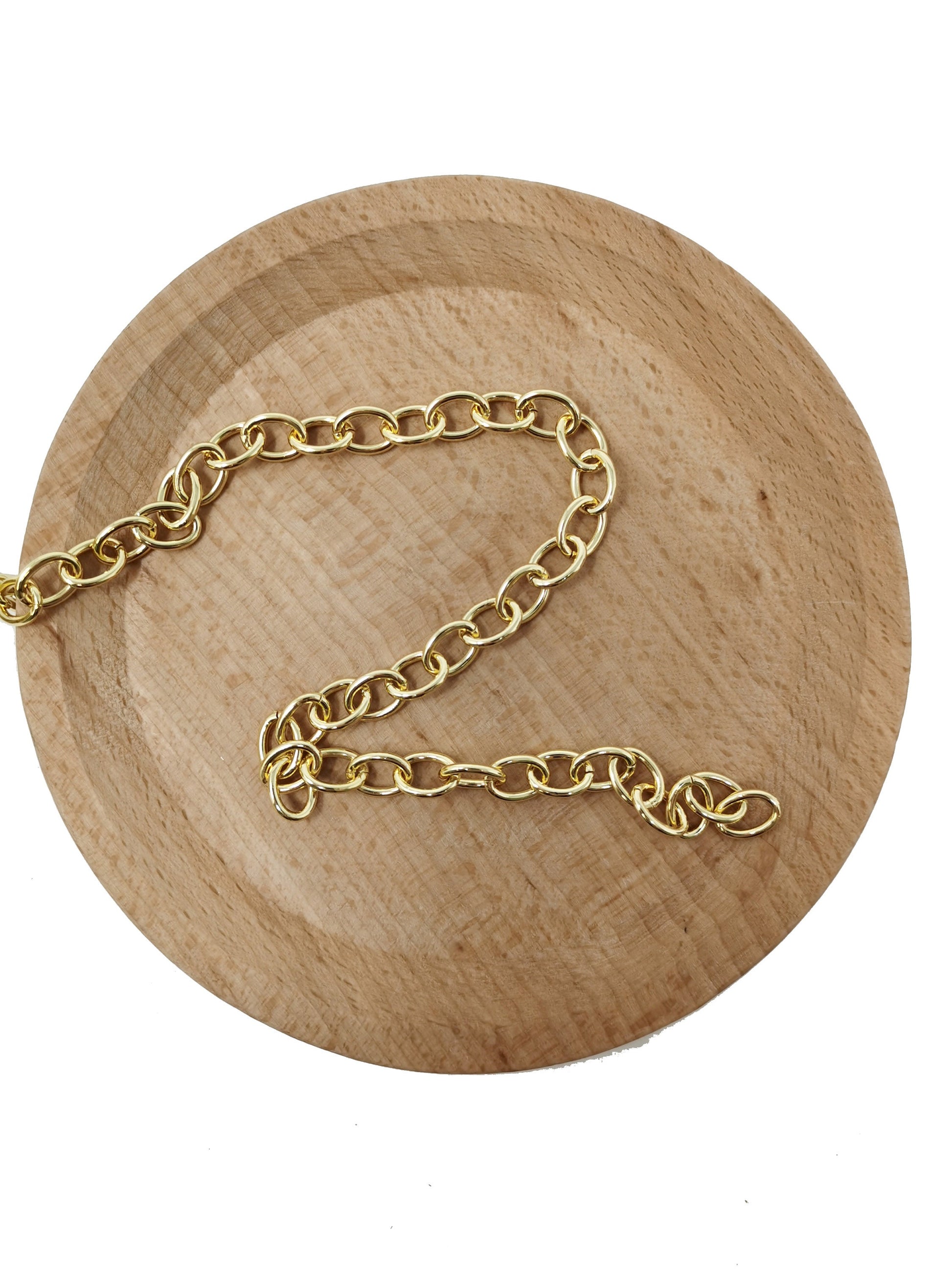 24K Gold Paperclip Chain by Yard, Oval Cable Chain, Wholesale bulk Roll Chain for Jewelry Making, ROLL-70,32