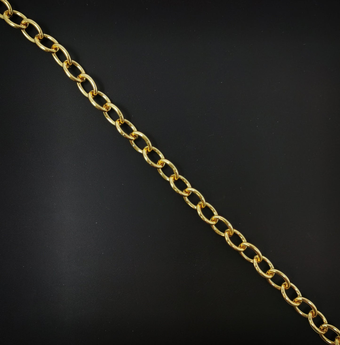 24K Gold Paperclip Chain by Yard, Oval Cable Chain, Wholesale bulk Roll Chain for Jewelry Making, ROLL-70,32
