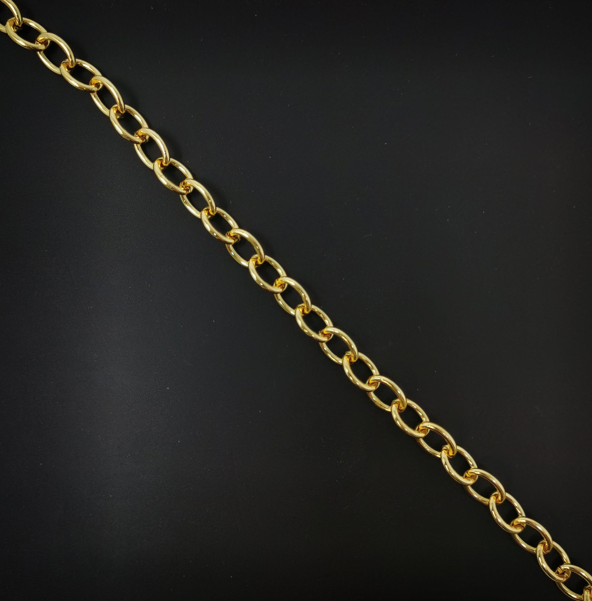 24K Gold Paperclip Chain by Yard, Oval Cable Chain, Wholesale bulk Roll Chain for Jewelry Making, ROLL-70,32