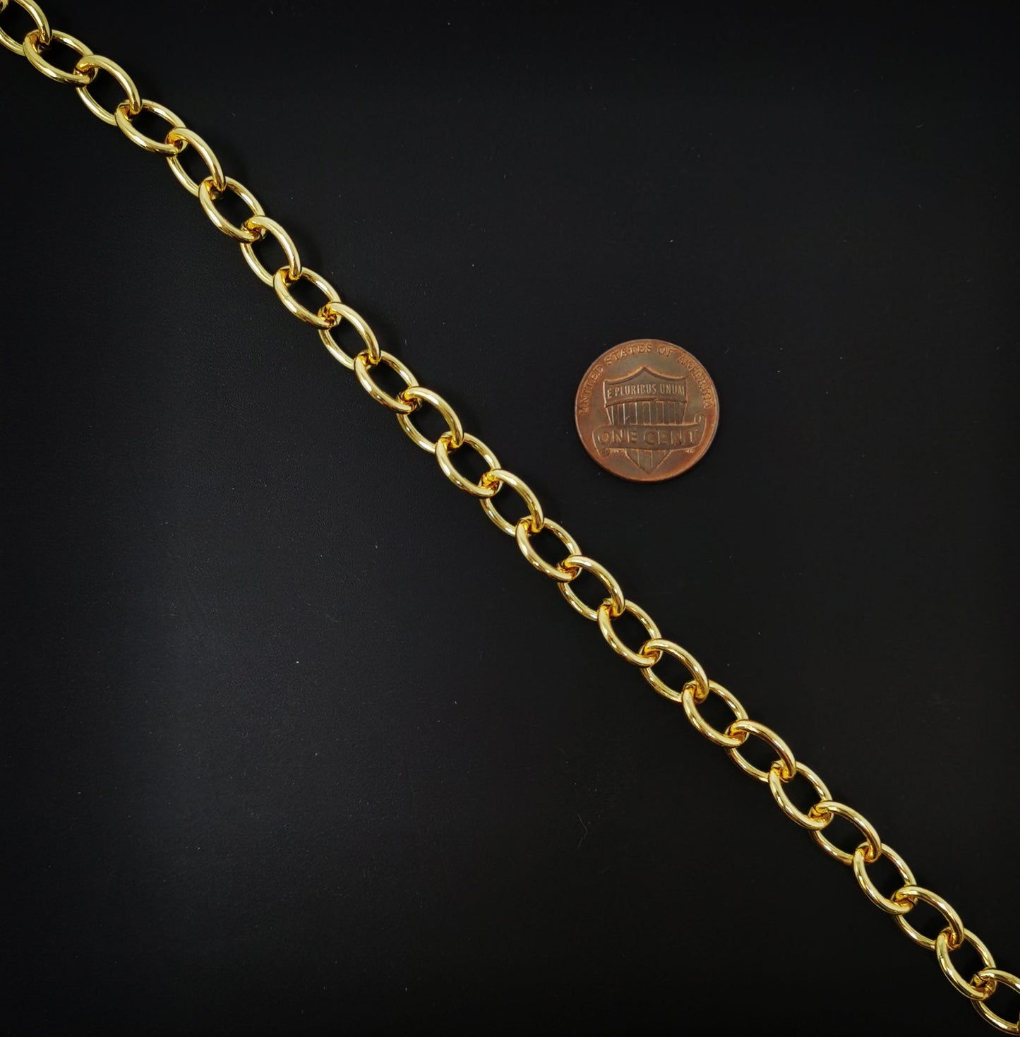 24K Gold Paperclip Chain by Yard, Oval Cable Chain, Wholesale bulk Roll Chain for Jewelry Making, ROLL-70,32