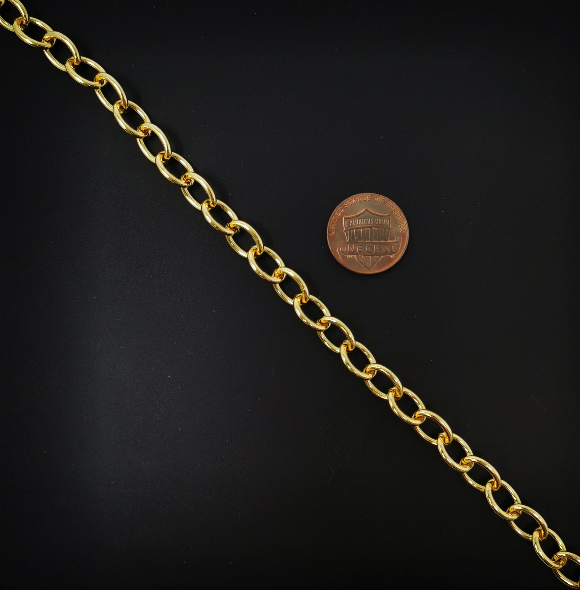 24K Gold Paperclip Chain by Yard, Oval Cable Chain, Wholesale bulk Roll Chain for Jewelry Making, ROLL-70,32