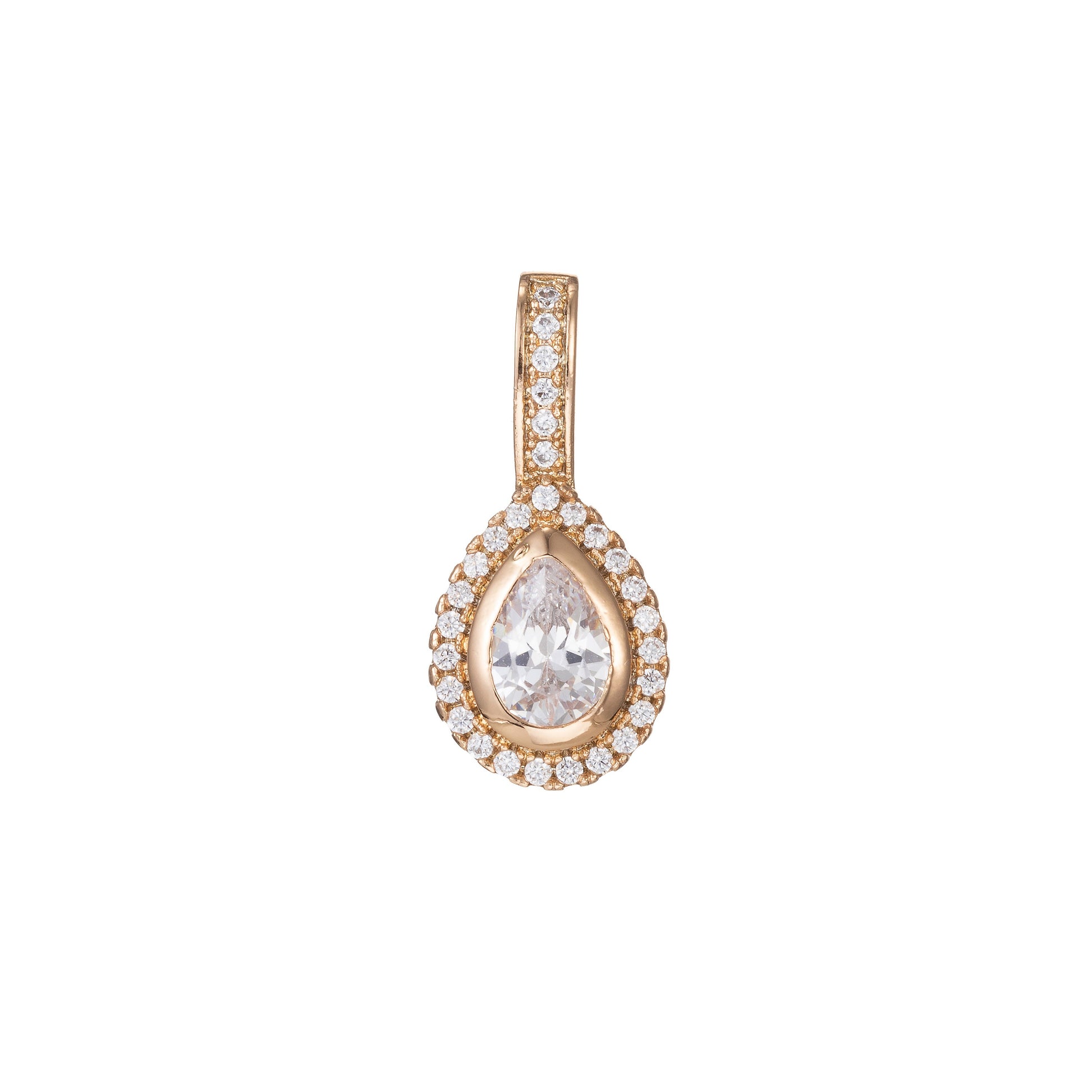 1pc 18k Gold Micro Pave CZ Geometric Pendant Charm, Micro Pave CZ Oval Pendant Charm, Pendant, For DIY Jewelry, 1345