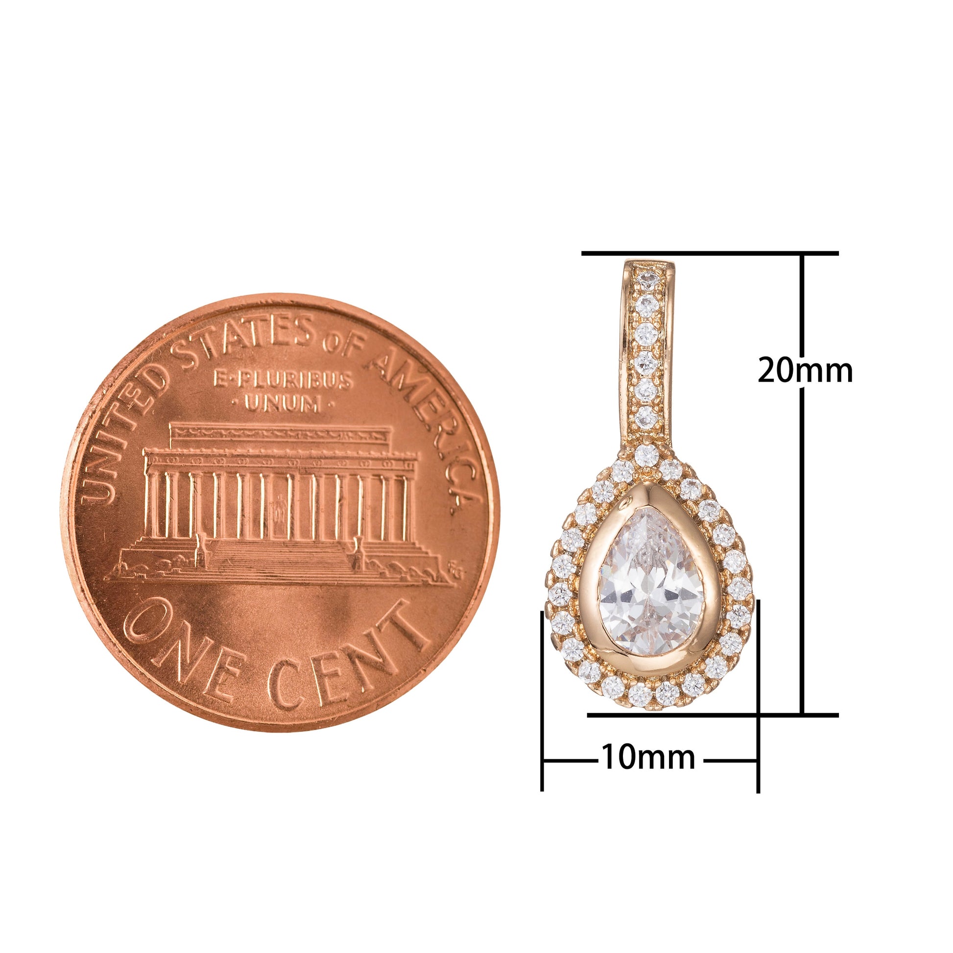 1pc 18k Gold Micro Pave CZ Geometric Pendant Charm, Micro Pave CZ Oval Pendant Charm, Pendant, For DIY Jewelry, 1345