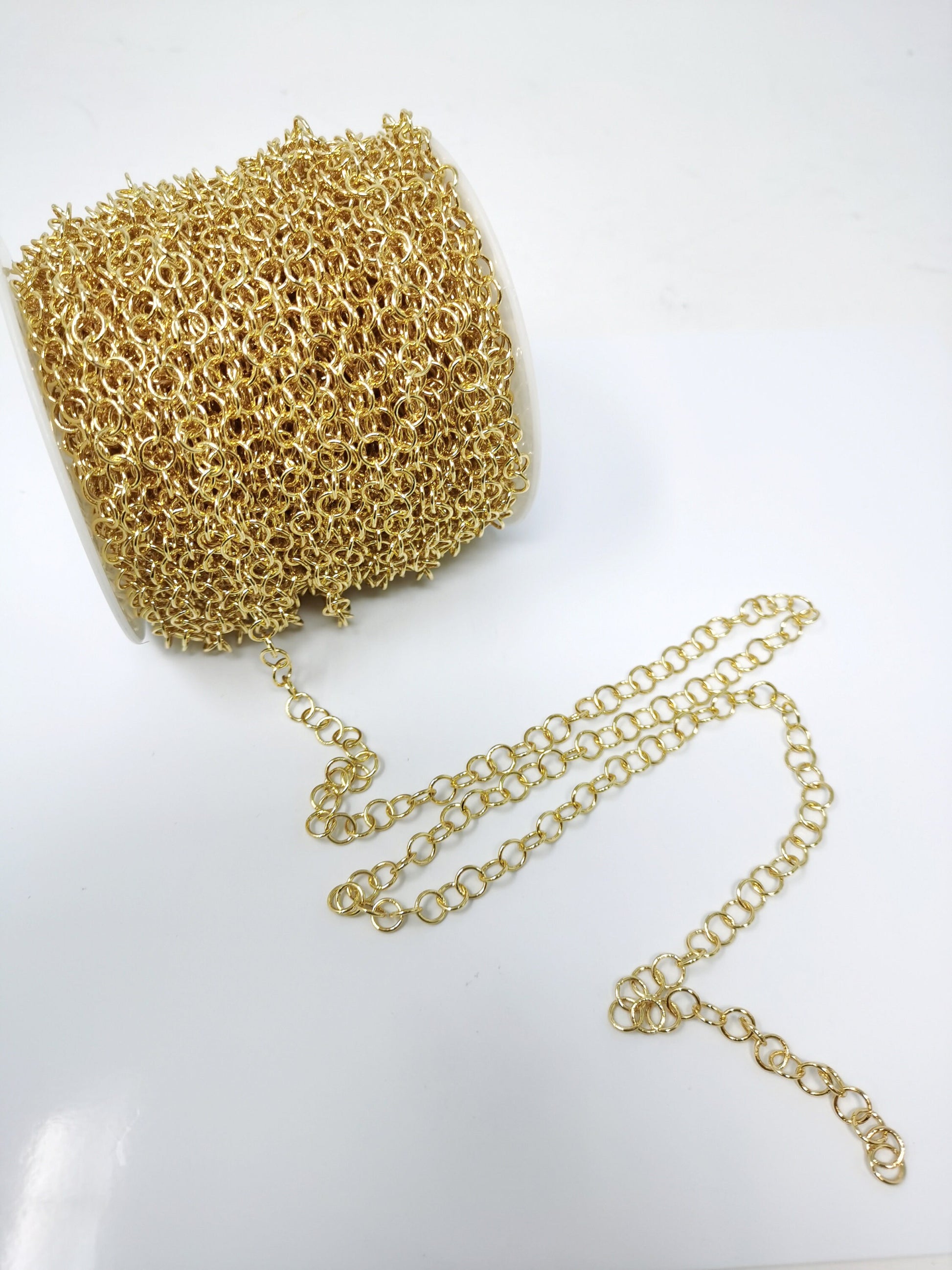 14K Gold Cable Chain by Yard, Cable Chain by Yard , Wholesale bulk Roll Chain for Jewelry Making, Thickness 0.8mm,79