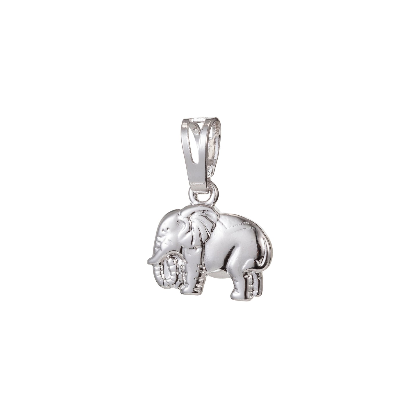 1pc White Gold Micro Pave CZ Elephant Pendant Charm, Elephant Pendant Charm, White Gold Elephant Pendant, For DIY Jewelry