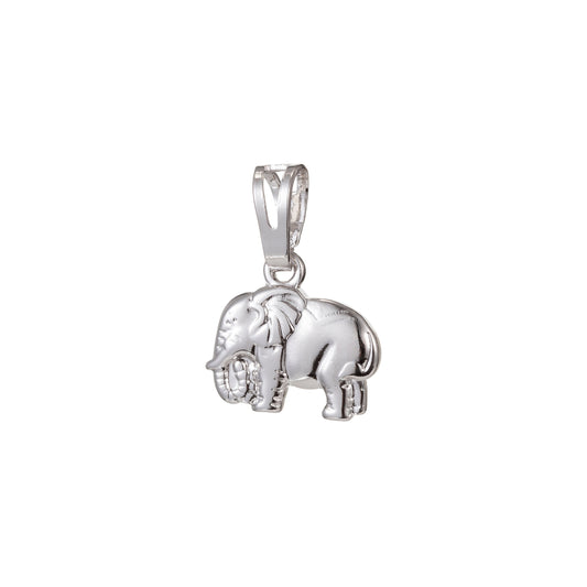1pc White Gold Micro Pave CZ Elephant Pendant Charm, Elephant Pendant Charm, White Gold Elephant Pendant, For DIY Jewelry