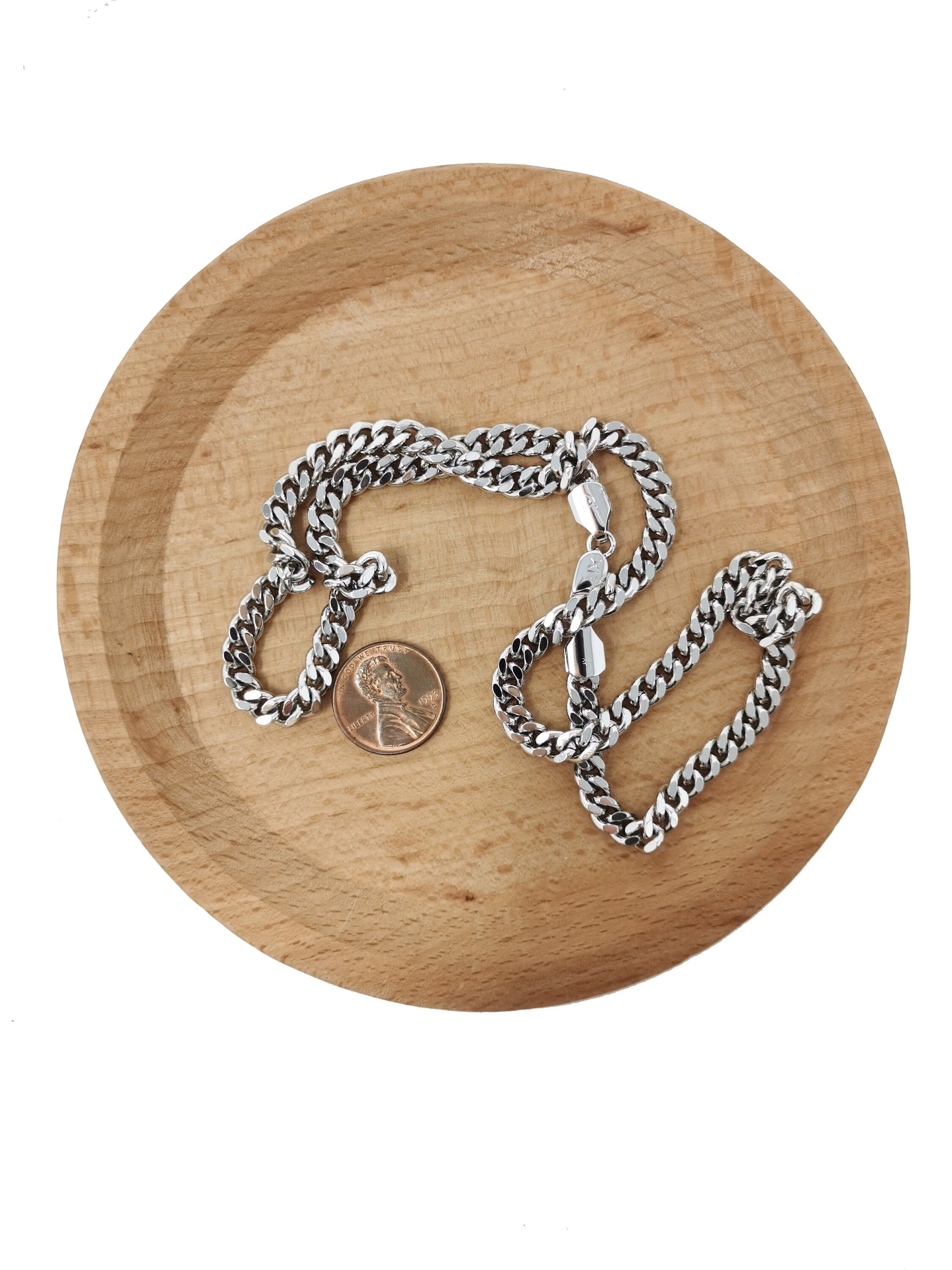 1pc 19.6'' Ready to Use White Gold Filled Cuban Curb Necklace Chain, Layer Curb Chain Dainty Necklace, Pendant Charm Necklace, CH-619