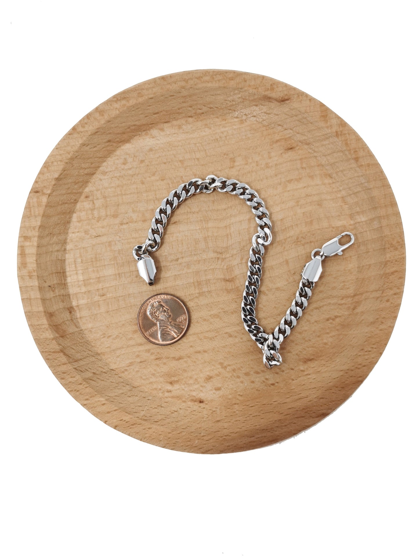 1pc 19.6'' Ready to Use White Gold Filled Cuban Curb Necklace Chain, Layer Curb Chain Dainty Necklace, Pendant Charm Necklace, CH-619
