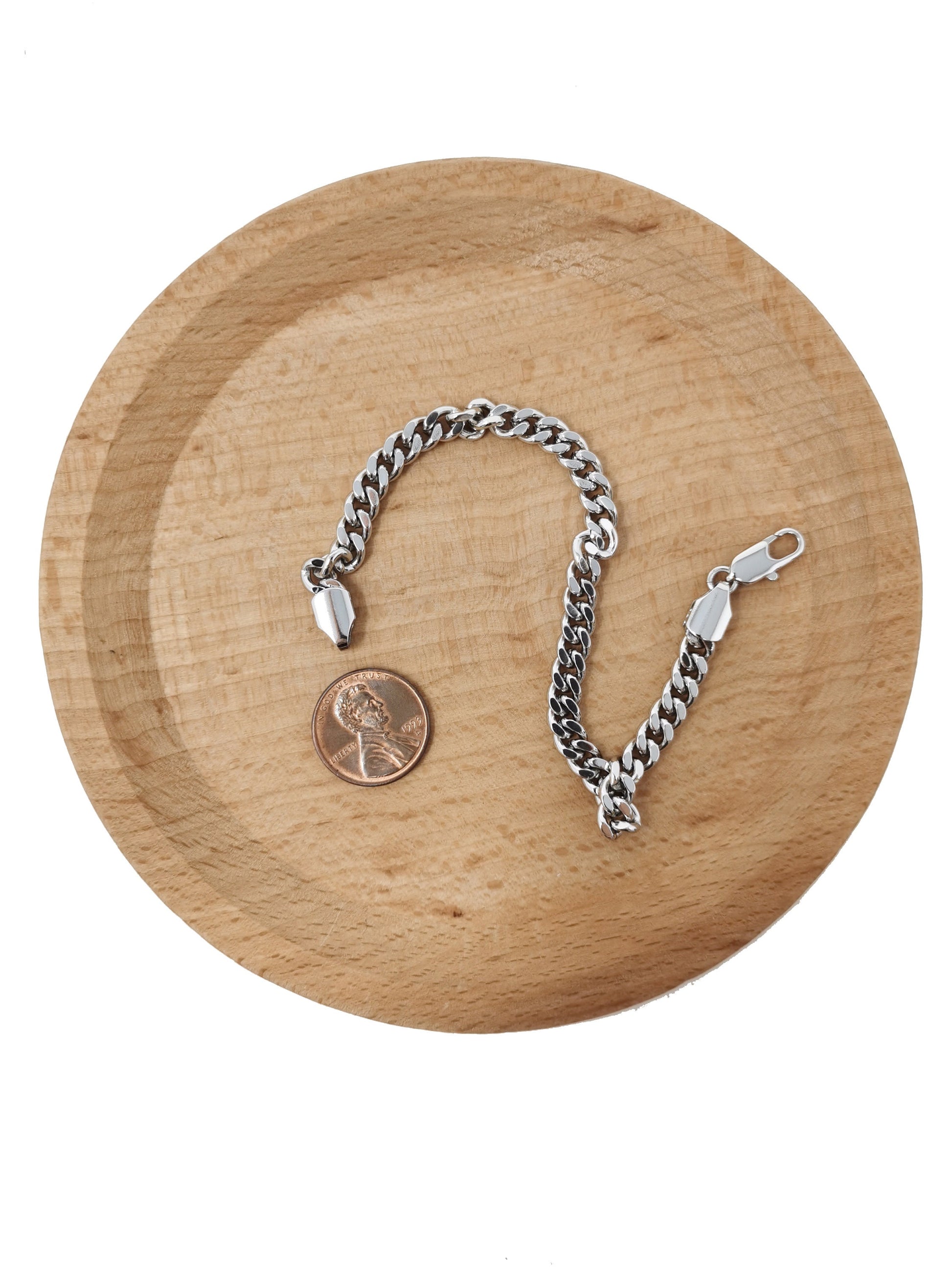 1pc 19.6'' Ready to Use White Gold Filled Cuban Curb Necklace Chain, Layer Curb Chain Dainty Necklace, Pendant Charm Necklace, CH-619