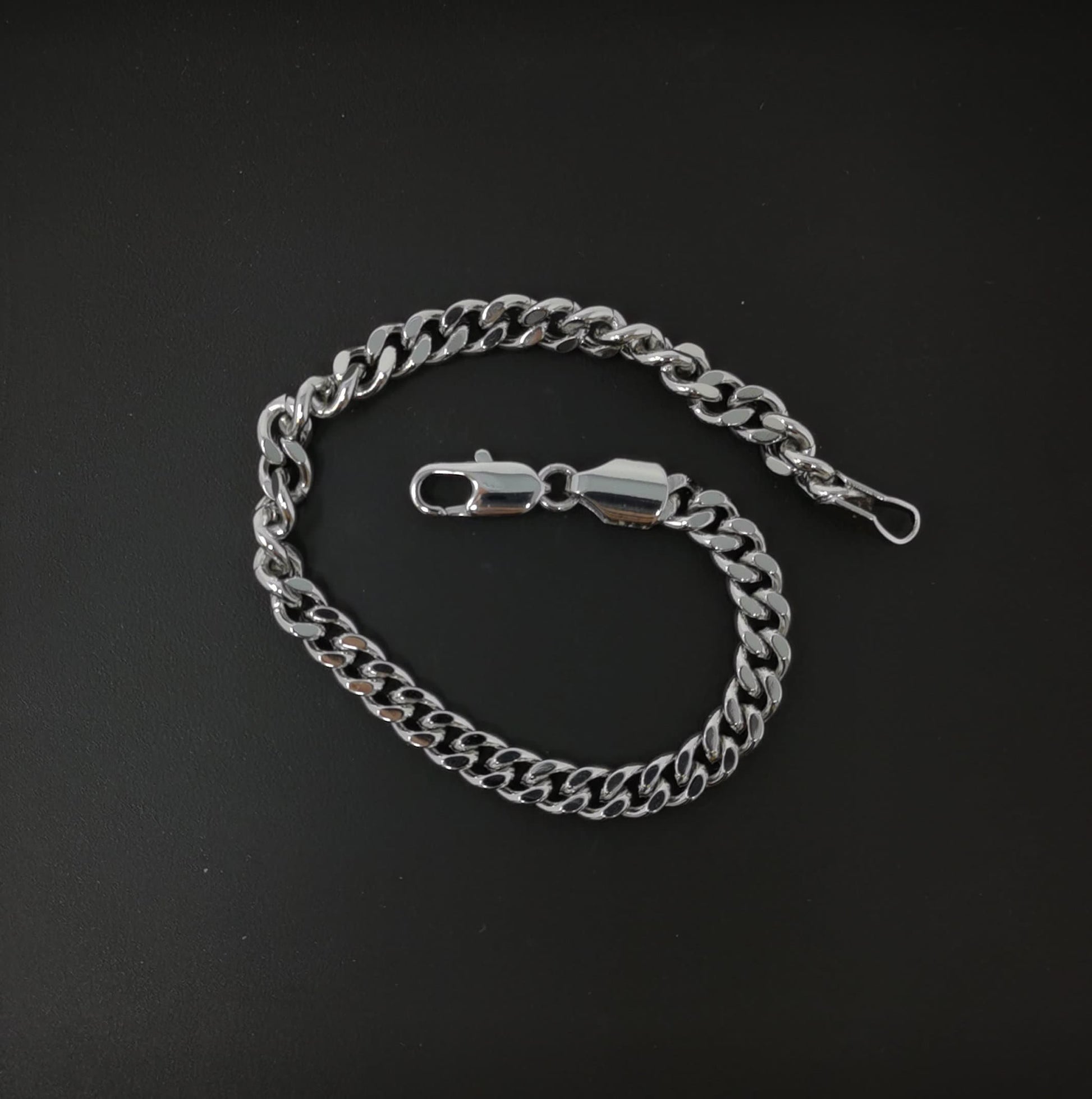 1pc 19.6'' Ready to Use White Gold Filled Cuban Curb Necklace Chain, Layer Curb Chain Dainty Necklace, Pendant Charm Necklace, CH-619