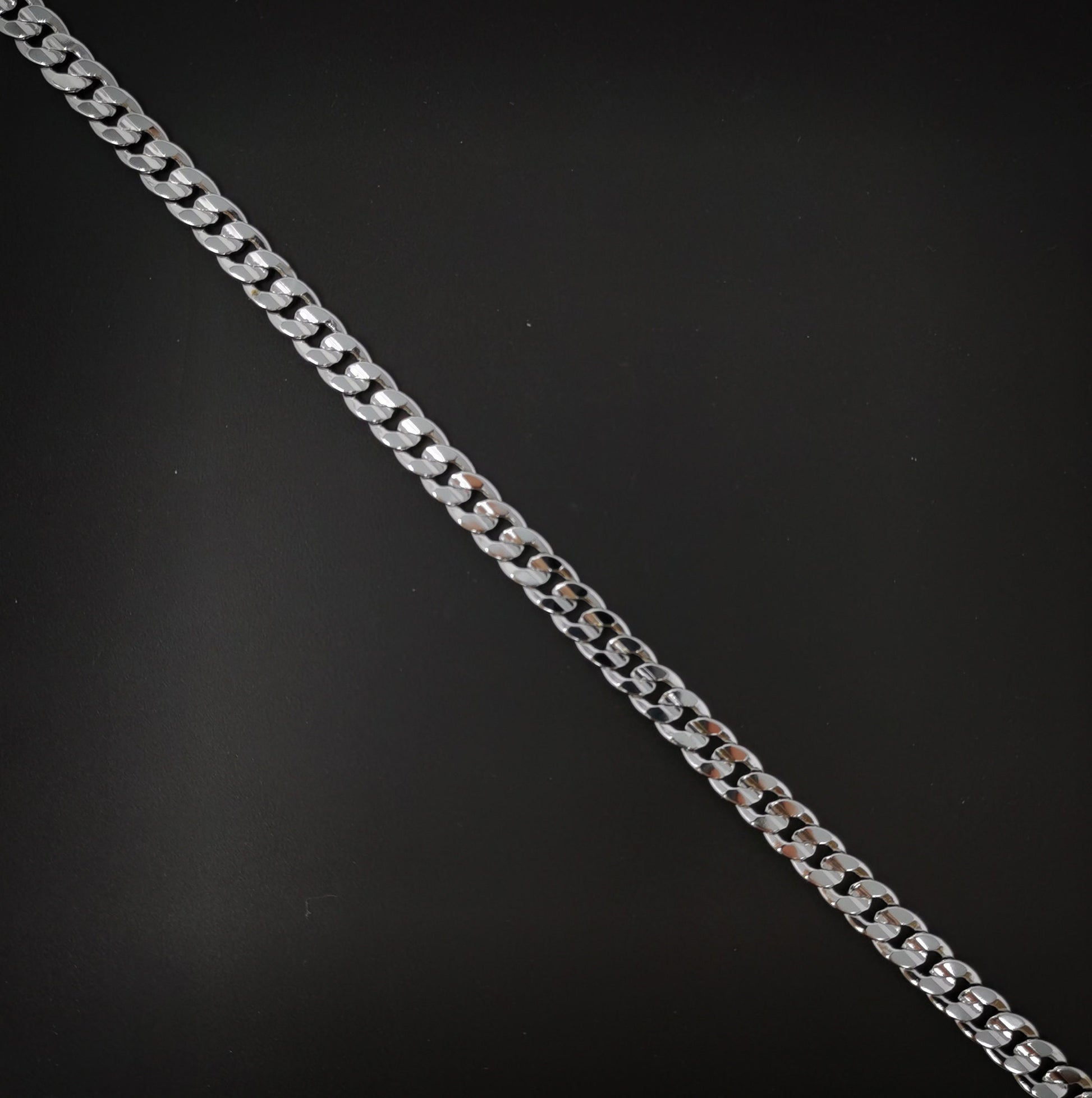 1pc 23.2'' Ready to Use White Gold Filled Herringbone Curb Necklace Chain, Layer Curb Chain Dainty Necklace, Pendant Charm Necklace CH-622