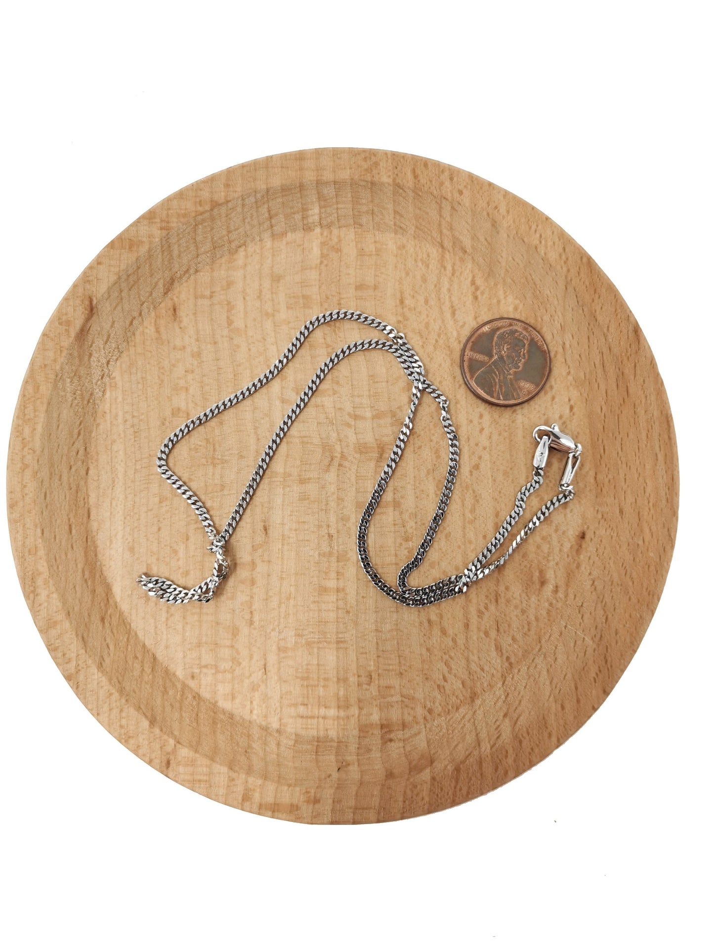 1pc 17.7'' Ready to Use White Gold Herringbone Curb Necklace Chain, Layer Curb Chain Dainty Necklace, For Pendant Charm Necklace, 625