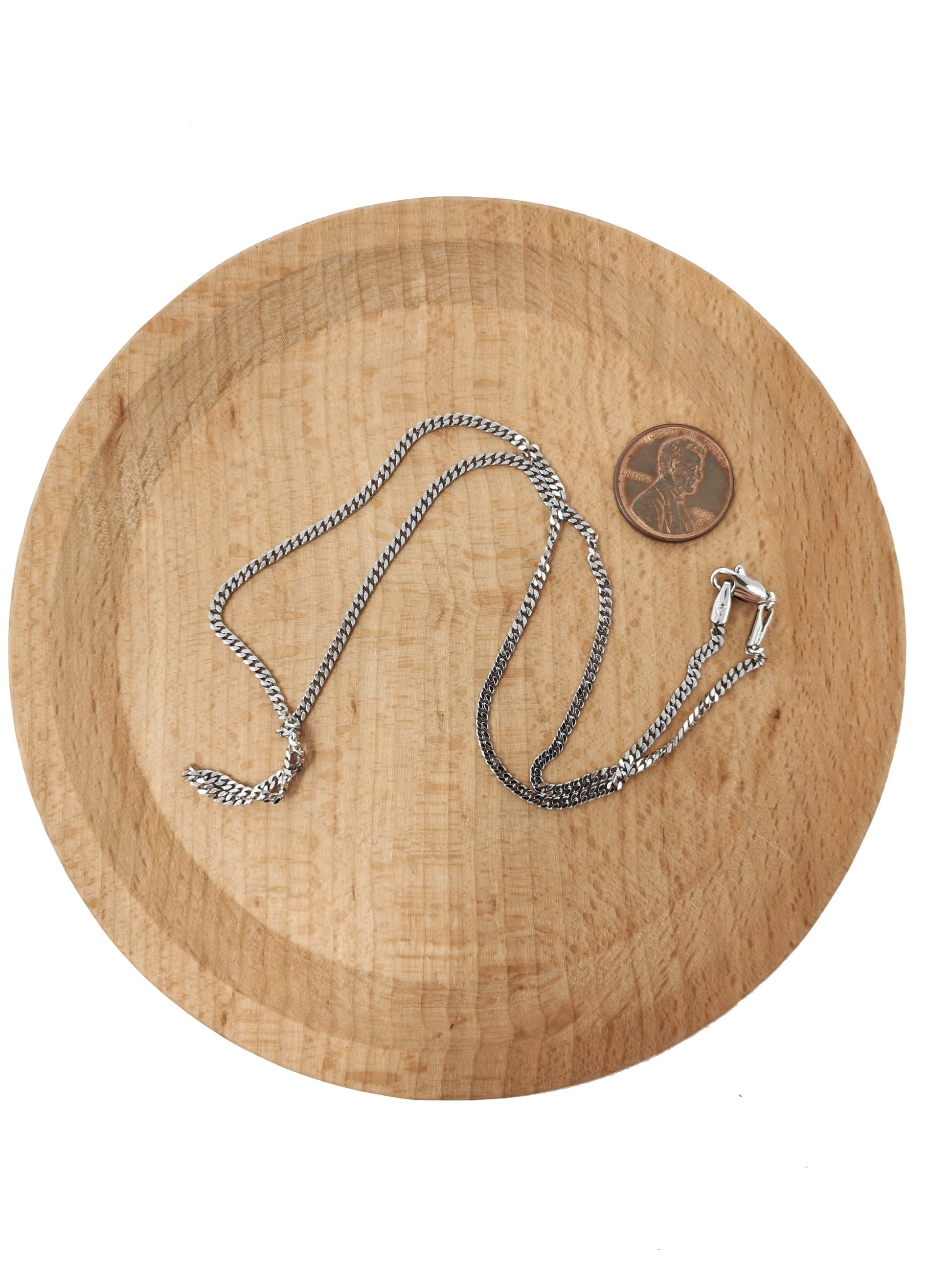 1pc 17.7'' Ready to Use White Gold Herringbone Curb Necklace Chain, Layer Curb Chain Dainty Necklace, For Pendant Charm Necklace, 625