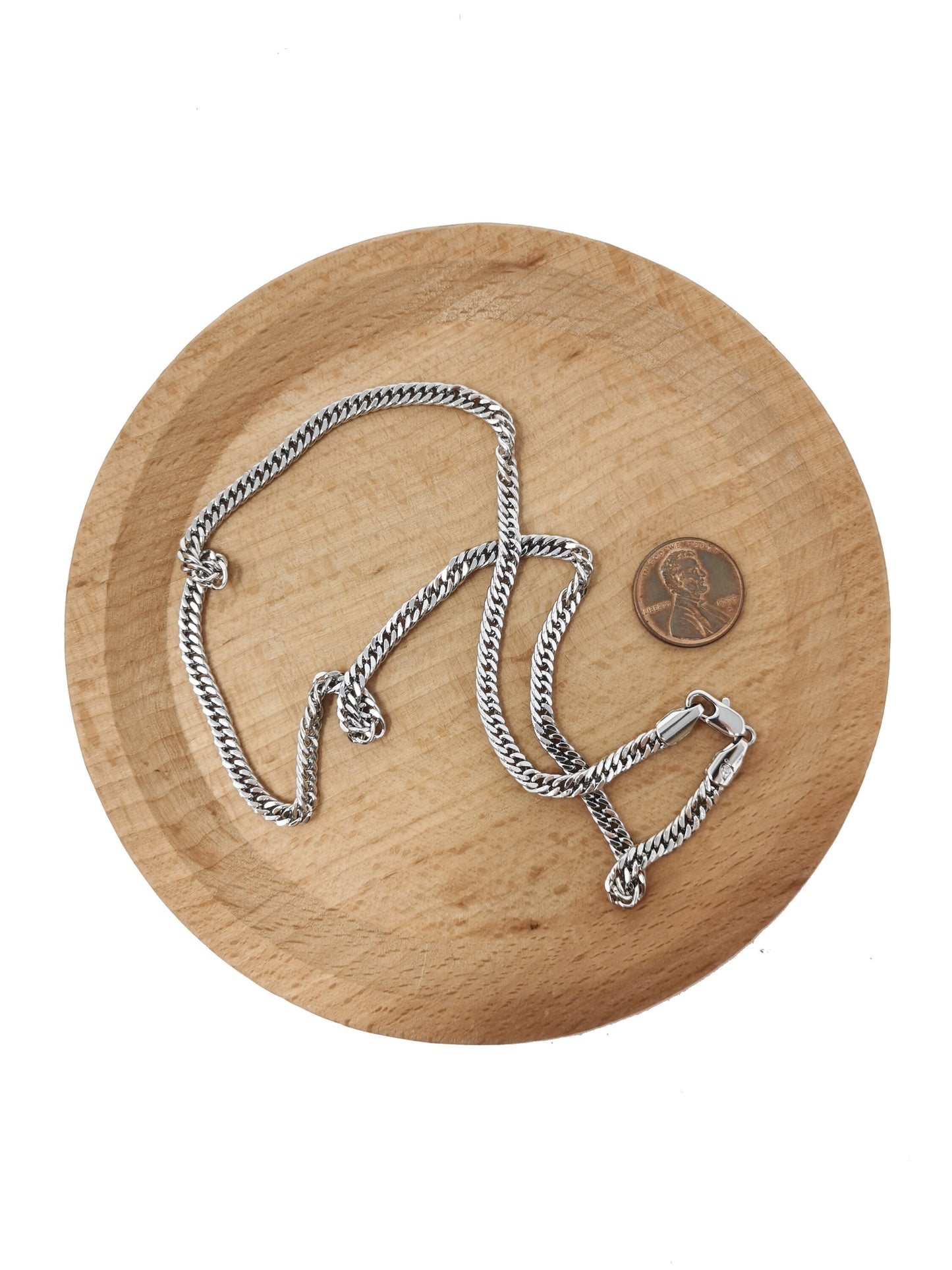 1pc 17.7'' Ready to Use White Gold Filled Herringbone Curb Necklace Chain, Layer Curb Chain Dainty Necklace,Pendant Charm Necklace, CH-627